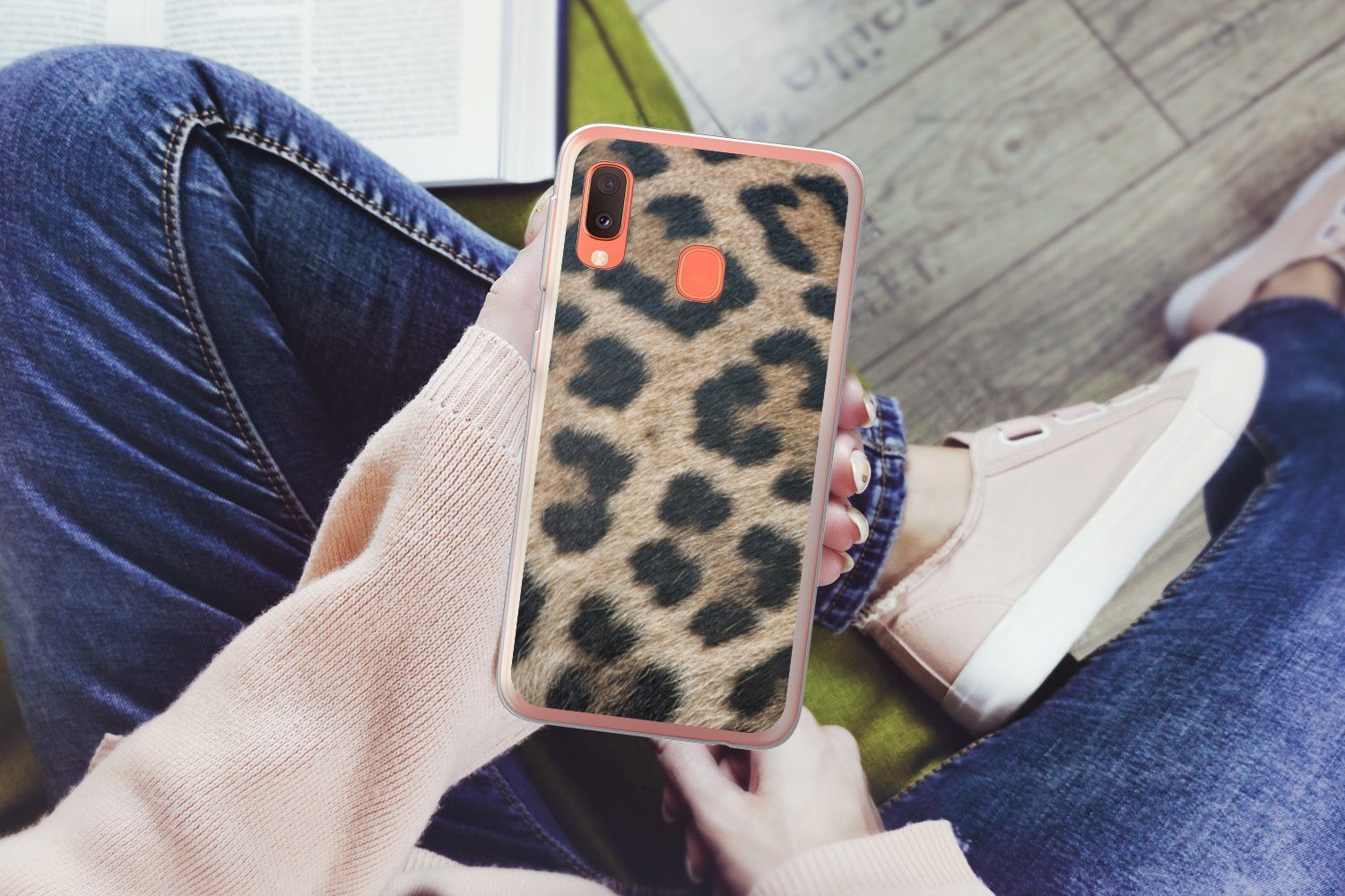 MuchoWow Handyhülle für Samsung Galaxy A20e Leopardenmuster, Smartphone-Bumper, Print, Handy Schutzhülle Dünn