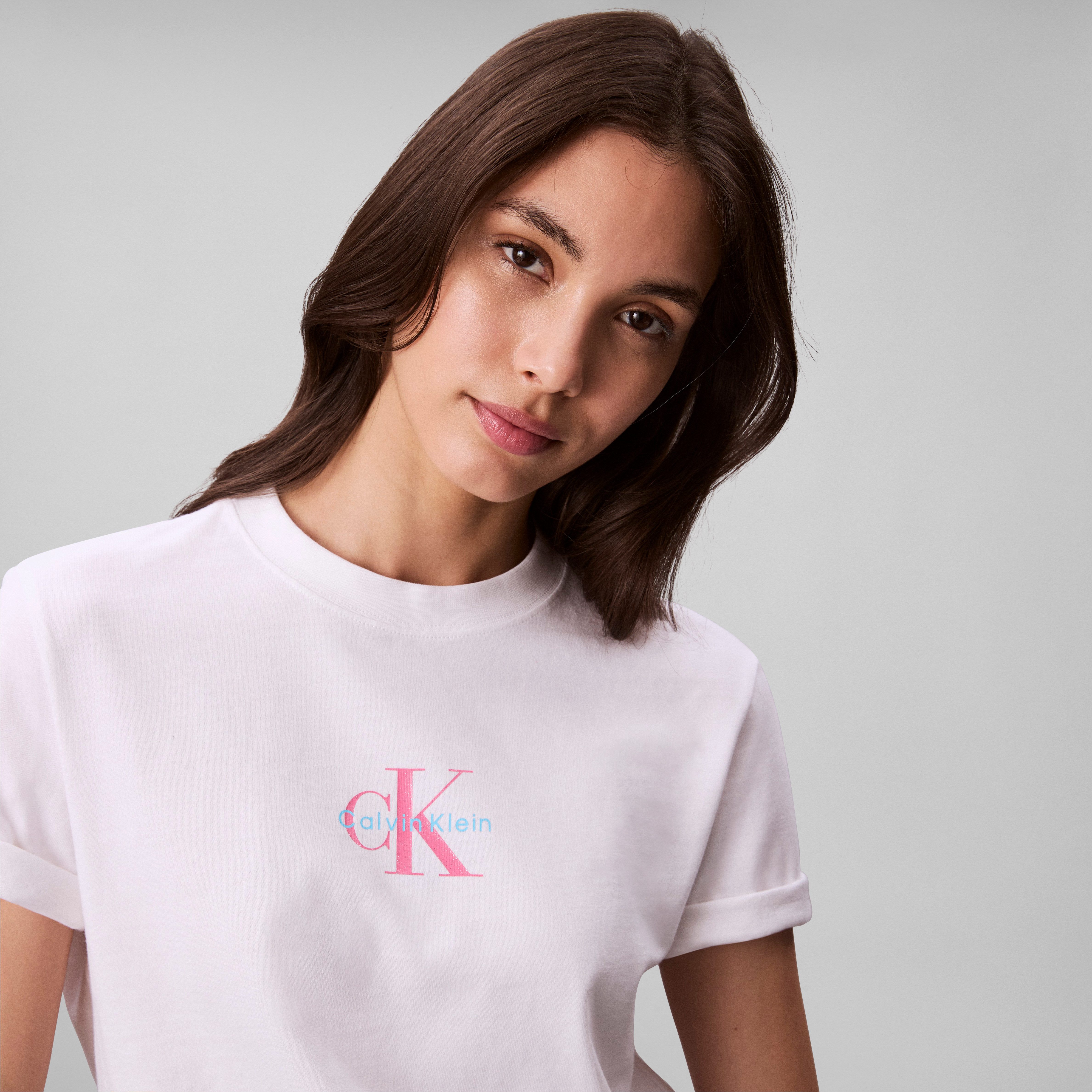 Calvin Klein Jeans Kurzarmshirt SS 20s CLASSIC LOGO TEE Mit Glitzer-Logo günstig online kaufen
