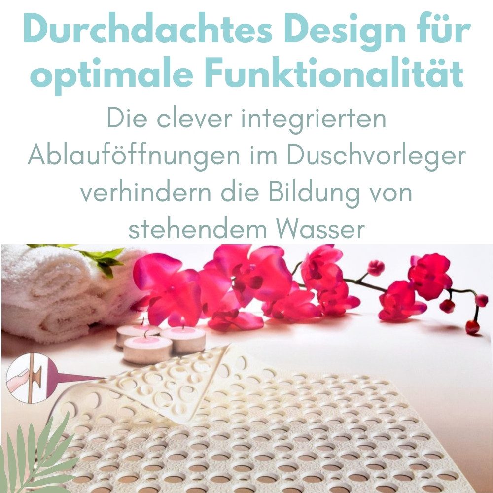 GarPet Duschmatte Duschmatte Rutschfest Antirutschmatte Dusche Badewannenmatte Weiß – Bild 5 von 5