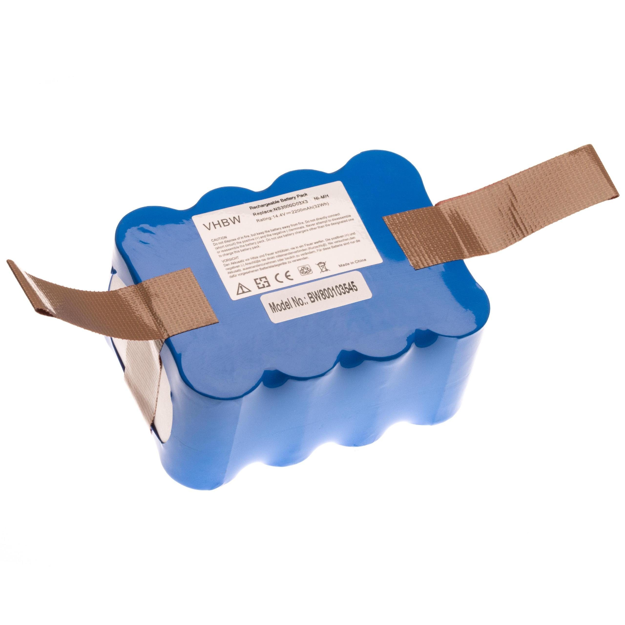 vhbw Akku passend für Zebot Z320 Staubsauger (2200 mAh, 14,4 V, NiMH) Staubsauger-Akku Akku NiMH 2200 mAh (14,4 V, 1 St), Leistungsfähiger Austausch-Akku für Ihren Saugroboter