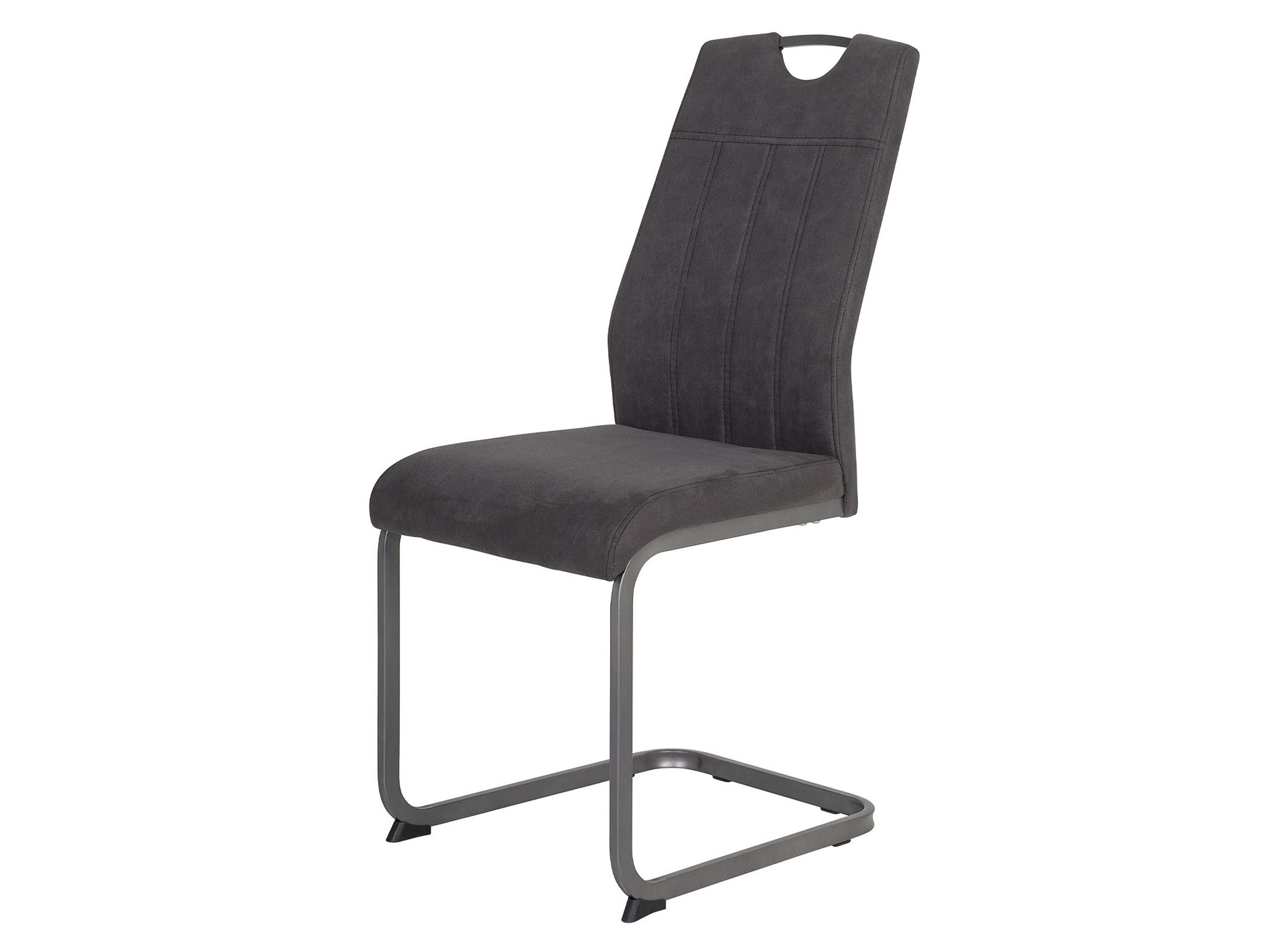 Die Möbelfundgrube® Freischwinger mit Microfaser, Griffmulde, Esszimmerstuhl, »Christina«, belastbar bis 120 kg · Metallgestell Vierkantrohr