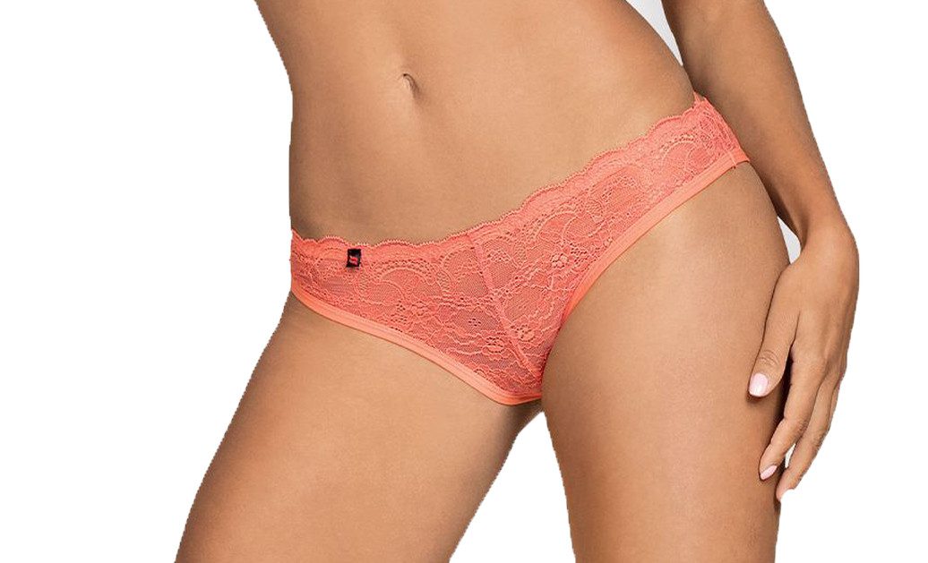 String Coral farbener Reizwäsche Spitzen Panty Riemchen Schleifen Panties mit