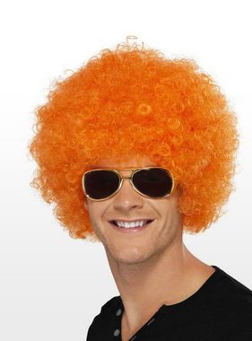 Smiffys Kostüm-Perücke Clown orange, Orangefarbenes Clownskostüm Zubehör