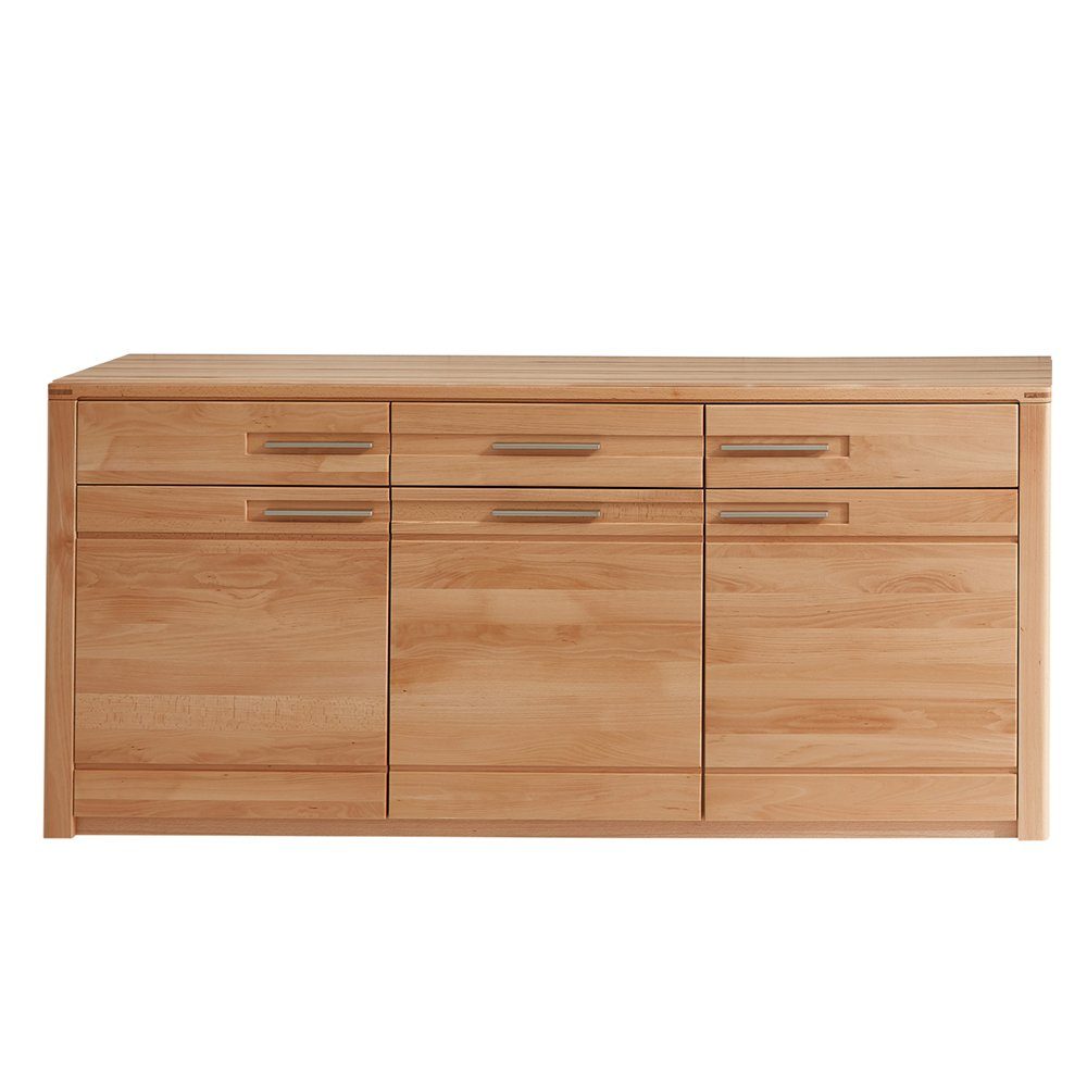Lomadox Sideboard NEWTON-36, Front Kernbuche massiv, Softclose, B/H/T ca. 190/86/45 cm