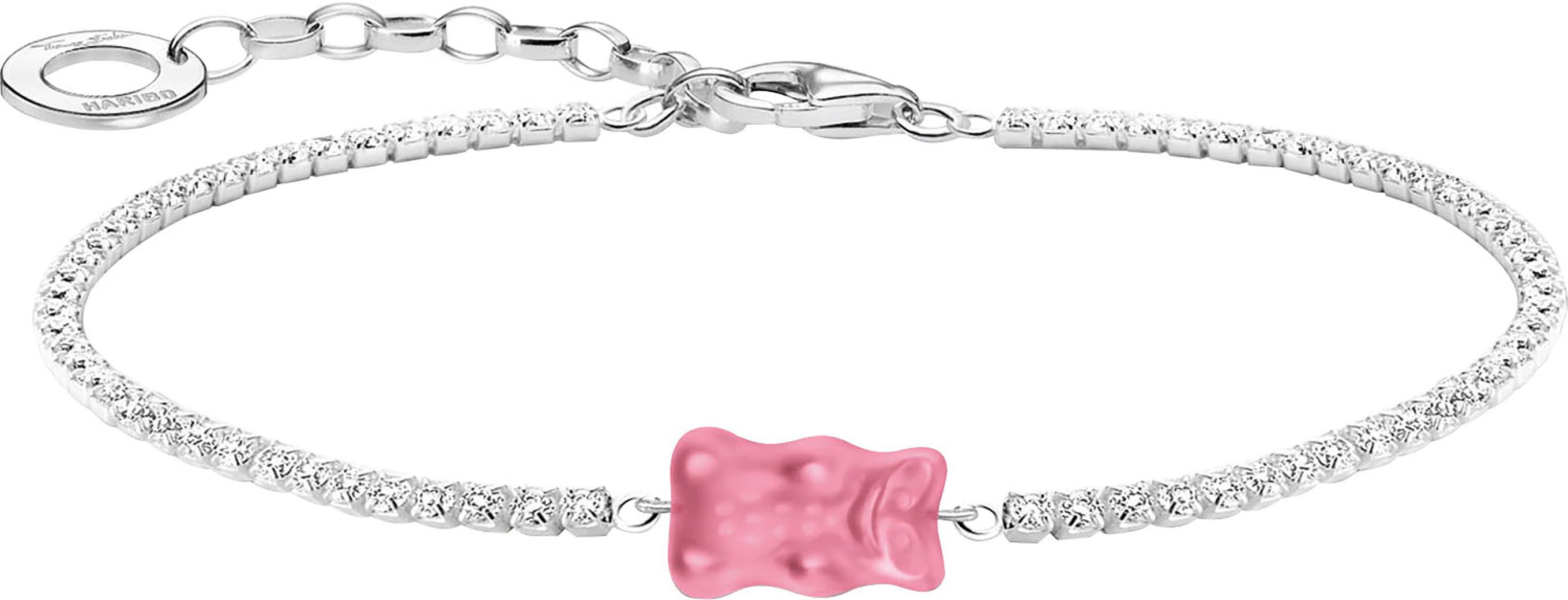 THOMAS SABO Armband THOMAS SABO x HARIBO: Tennisarmband mit Goldbär, mit Zirkonia (synth), Kristallglas