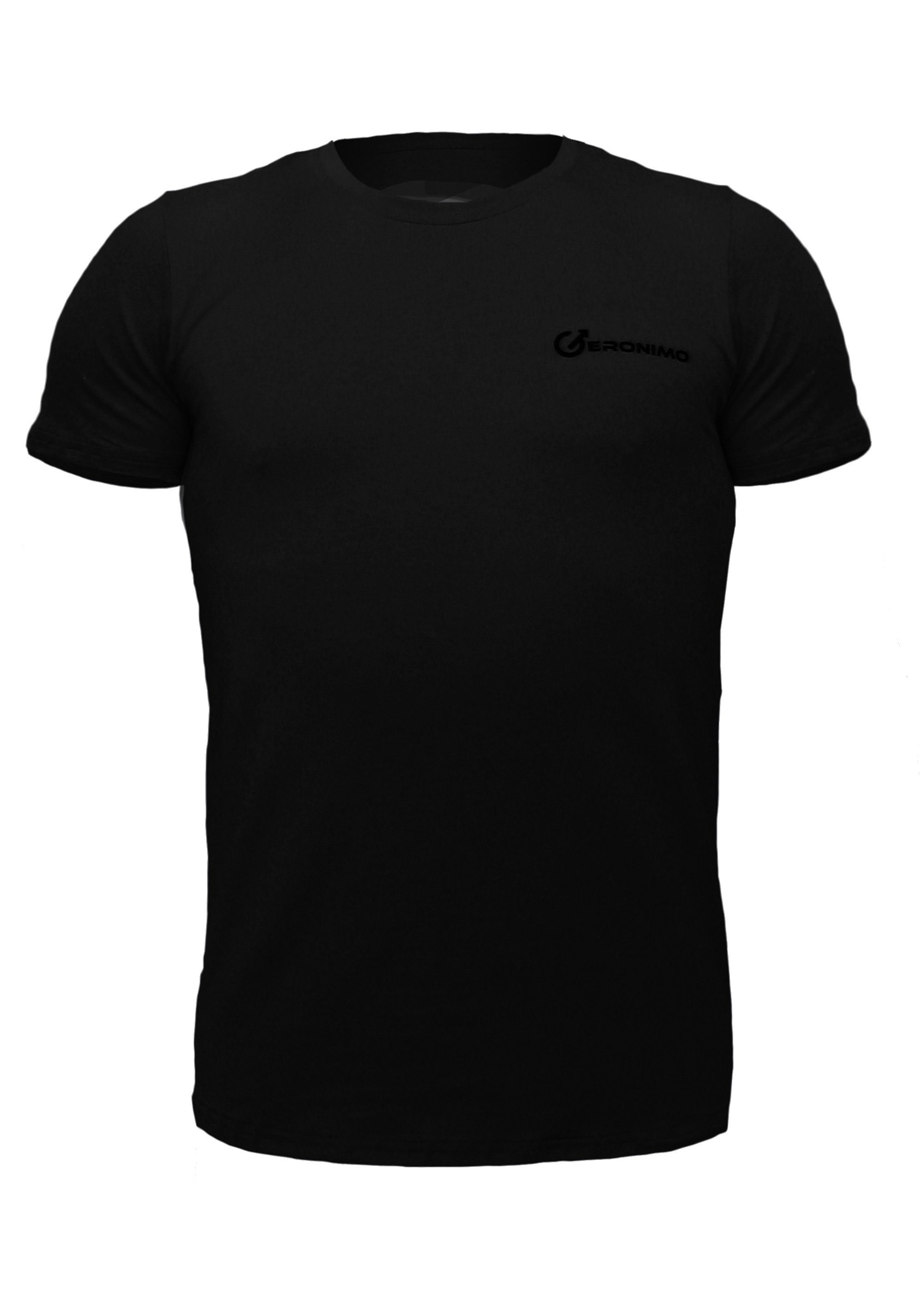 Geronimo T-Shirt Basic Sportive T-Shirt Black (Baumwolle)