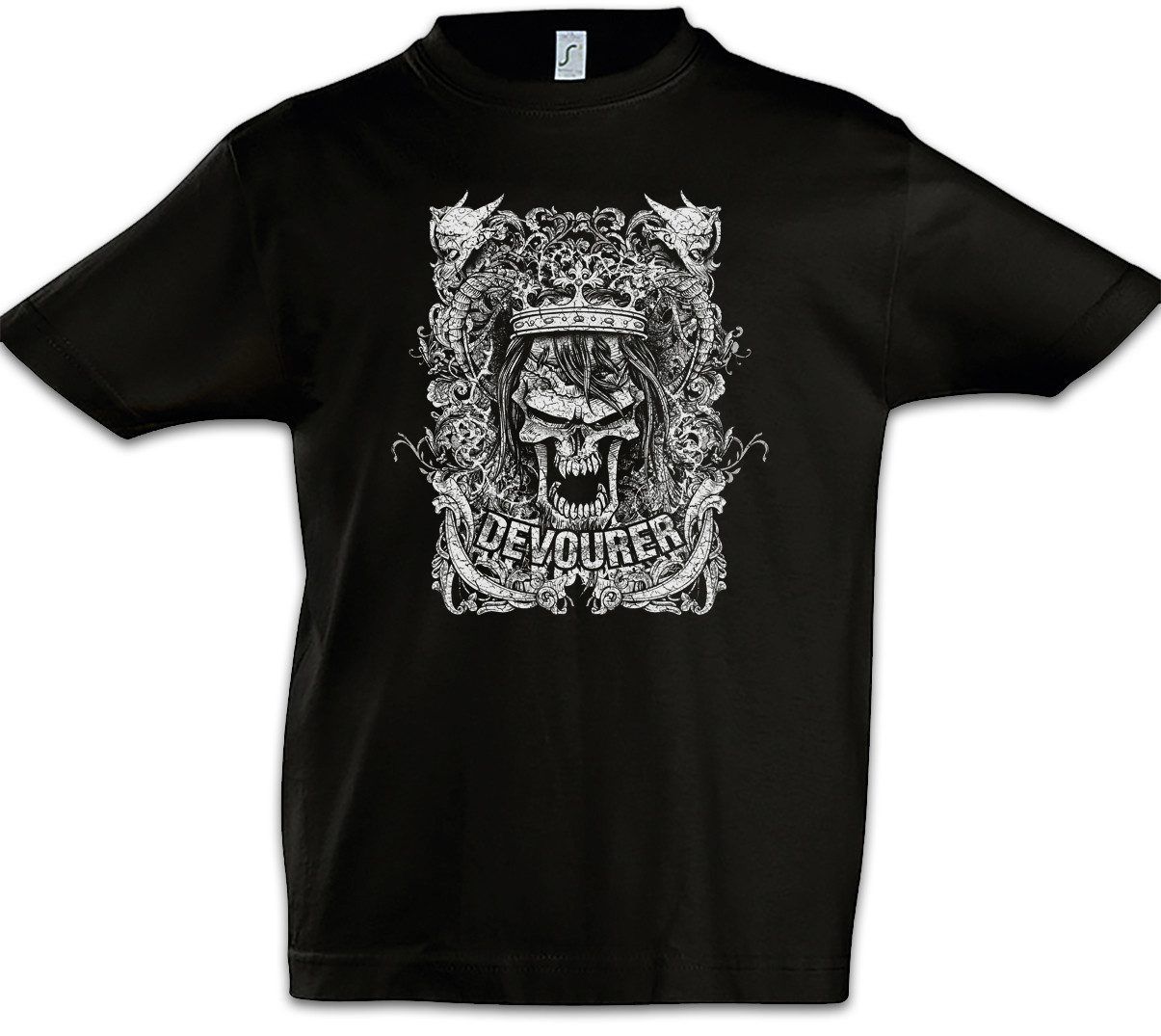 Print-Shirt Devourer Kinder T-Shirt Death Reaper Sensenmann Faucheuse Skeleton