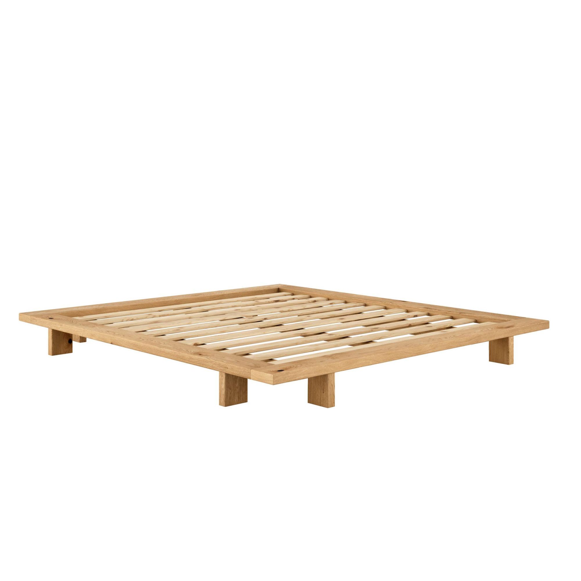 Karup Design Bettgestell JAPAN BED Futonbett aus FSC®zertifiziertem Massivholz, zeitlos, bequem (Erhältlich für Matratzen Breite 90, 120, 140, 160 oder 180 cm), Eiche, inkl. Lattenrost, ohne Matratze, Made in Europa
