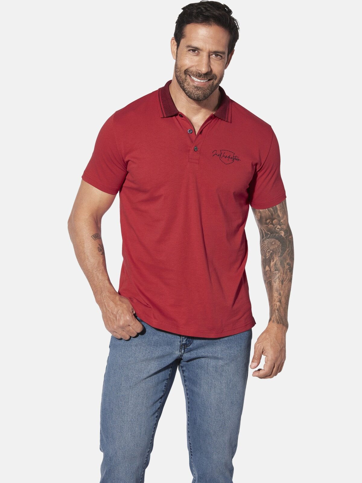 Jan Vanderstorm Poloshirt JORKLAN mit Brustprint günstig online kaufen