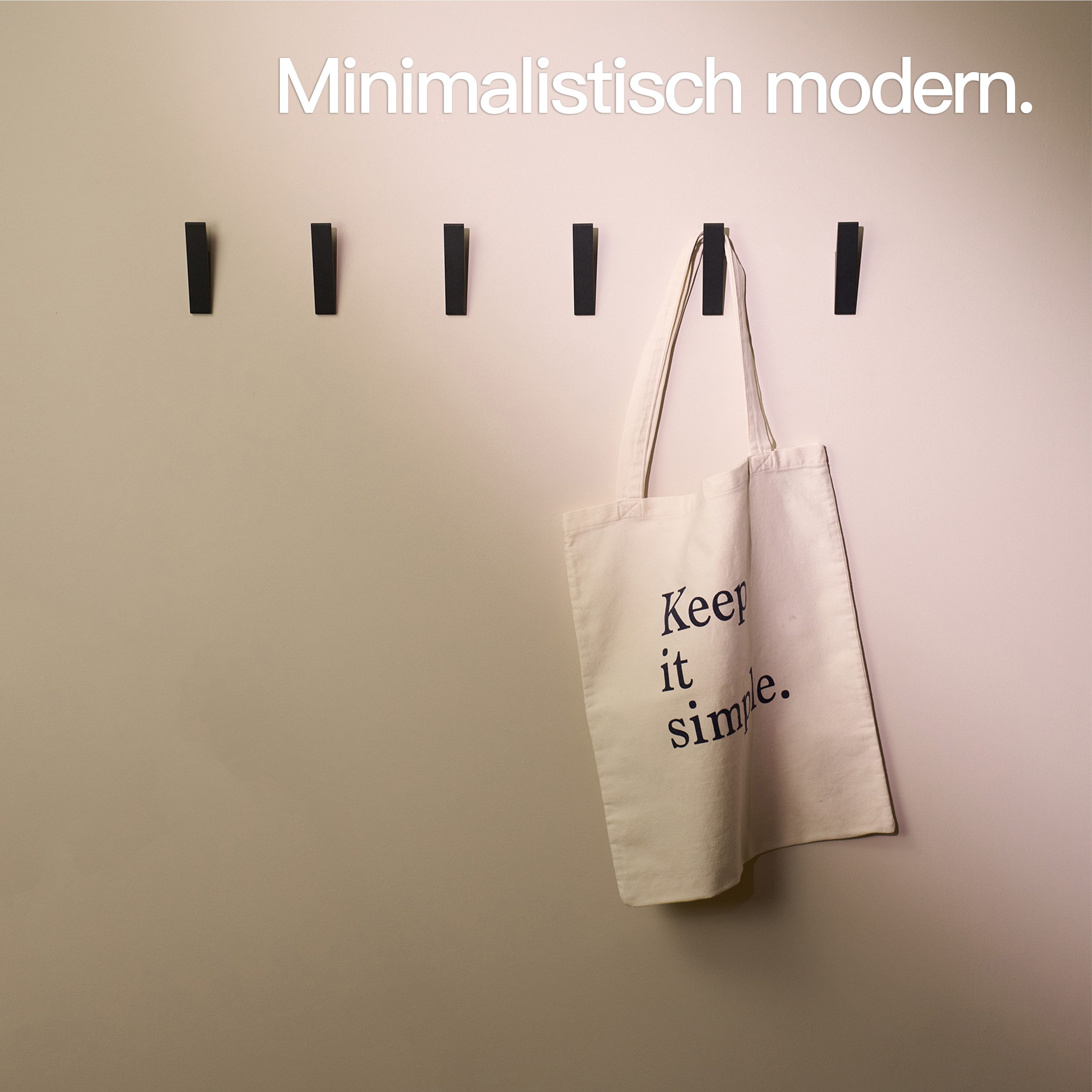 Designfabrik Hamburg Garderobenhaken Set mit versteckter Verschraubung (4 St)