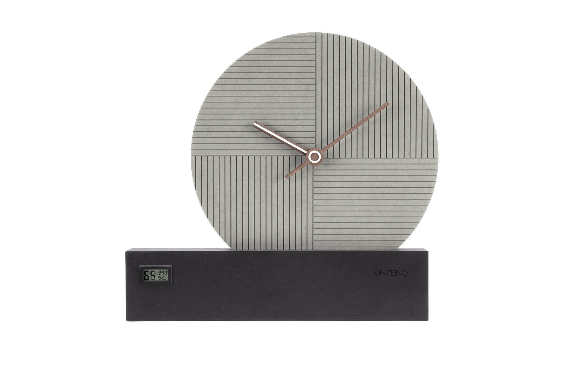 ONZENO Wanduhr THE BLACK ACCESSOIRE. 36x36x1.5 cm (handgefertigte Design-Uhr)