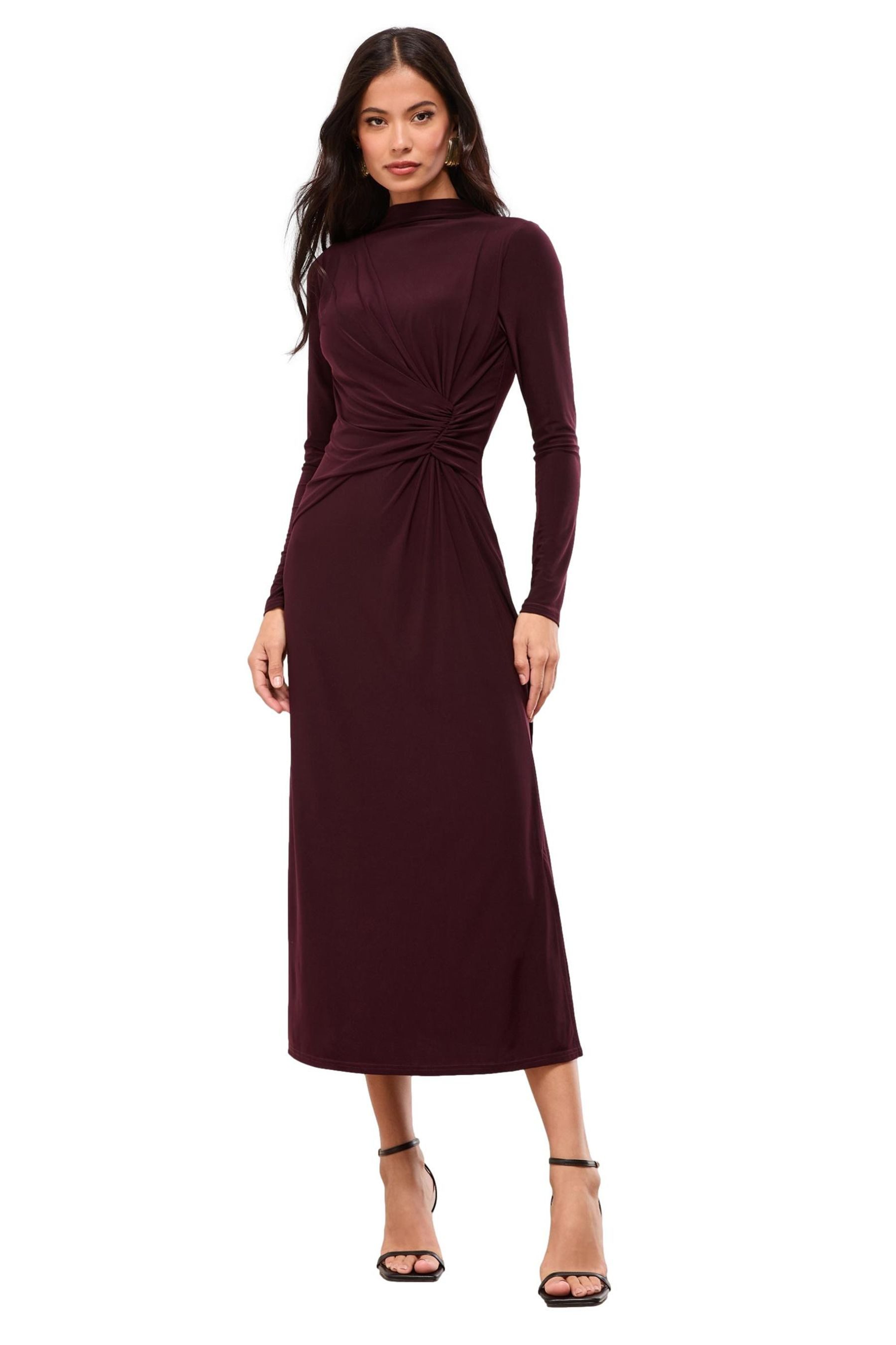 Midikleid Lipsy Jersey-Midikleid mit Knotendetail, Regular