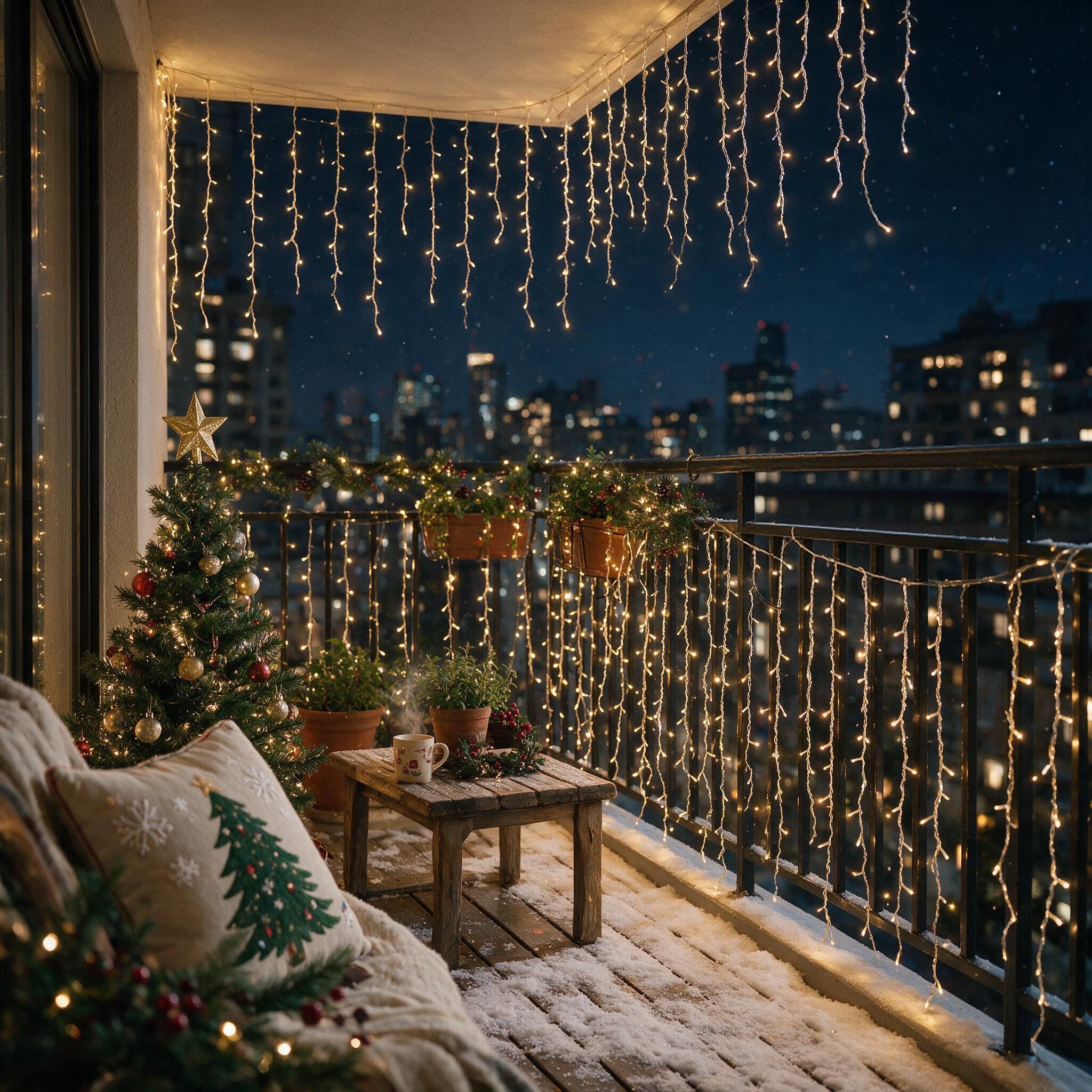 FIVMEN LED-Leuchtzweig LED-Lichterkette innen & außen, Regenkette, warmweiß/multicolor, Deko, IP44 8 Modi Fernbedienung & Timer Eisregen-Lichterkette Weihnachtsdeko