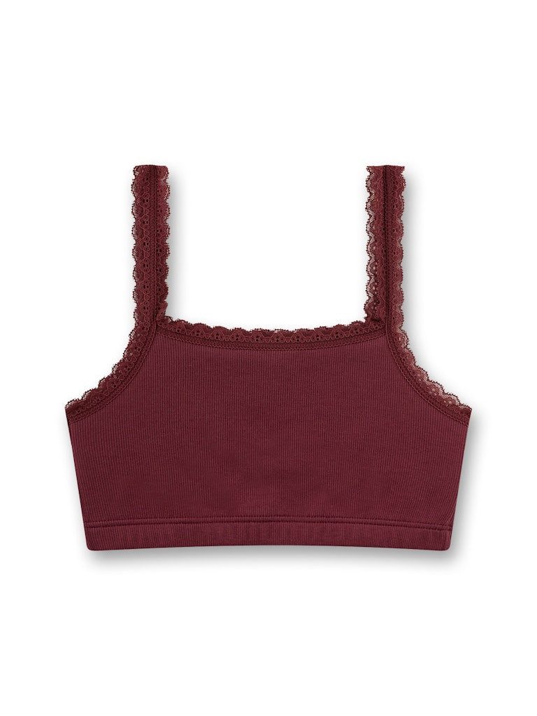 Sanetta Bustier Bustier aus Baumwollmix mit Spitze und breiten Trägern