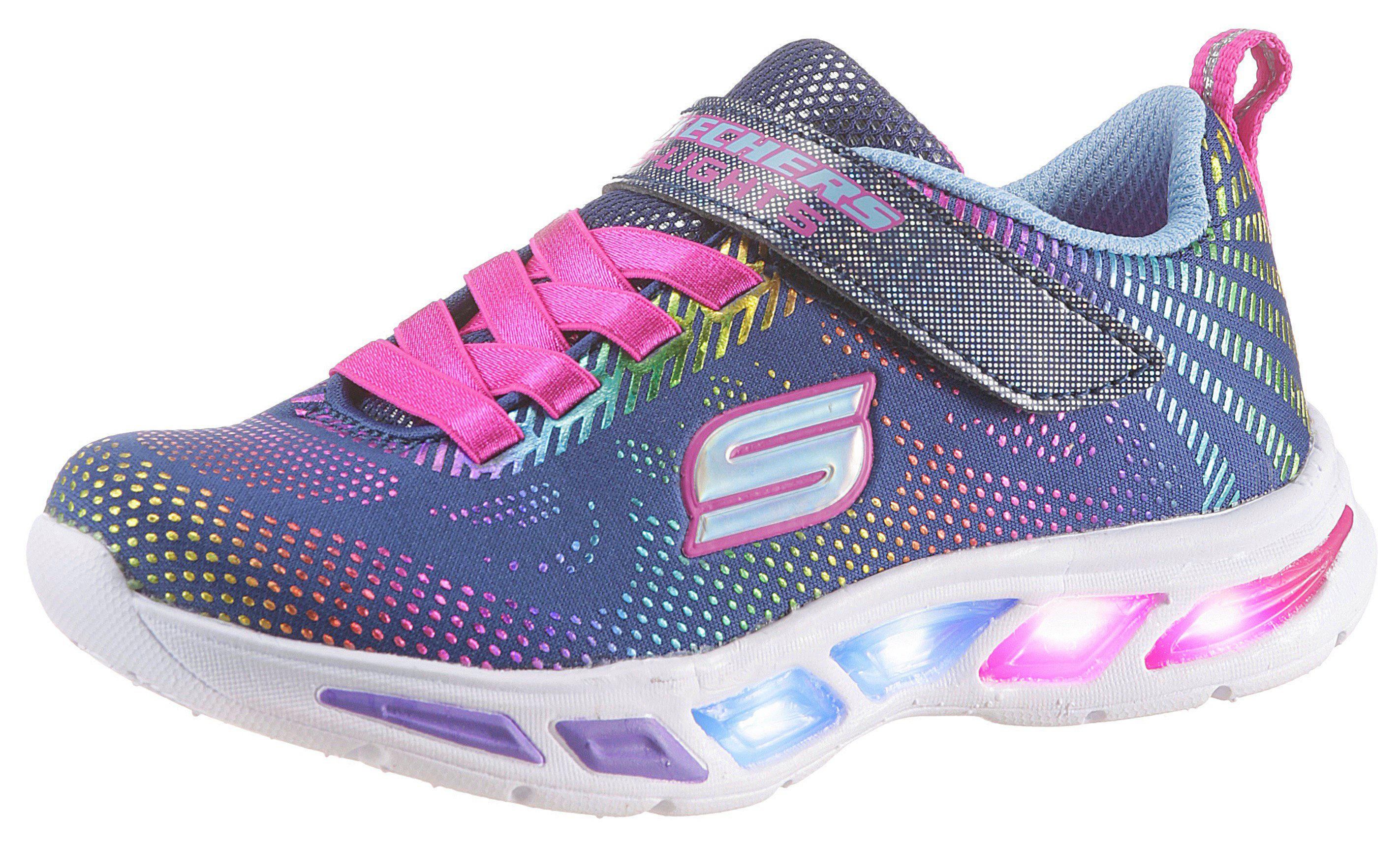 navy Laufsohle mit Kids LITEBEAMS-Gleam blinkender N`Dream Sneaker Skechers Blinkschuh