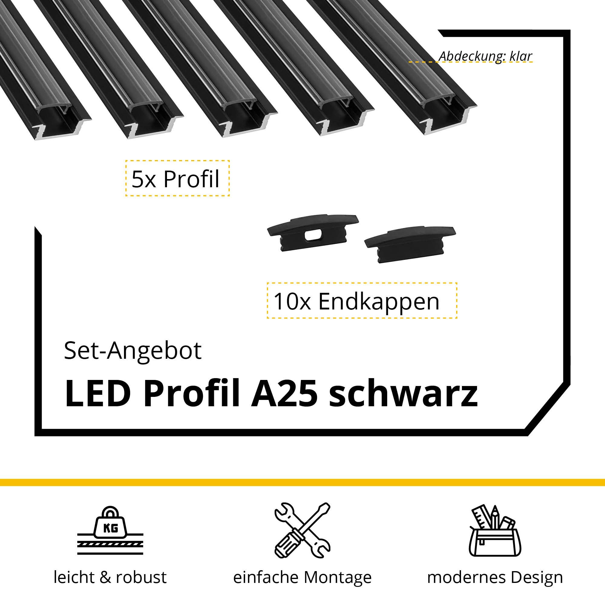 tktrading24 LED-Stripe-Profil 5x A25 LED Profil günstig online kaufen