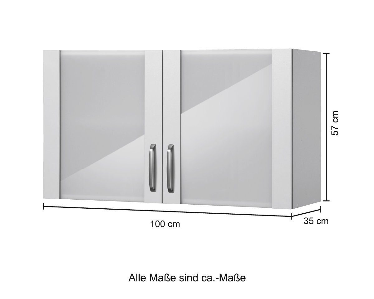 Glashängeschrank Küchen wiho grau Michigan