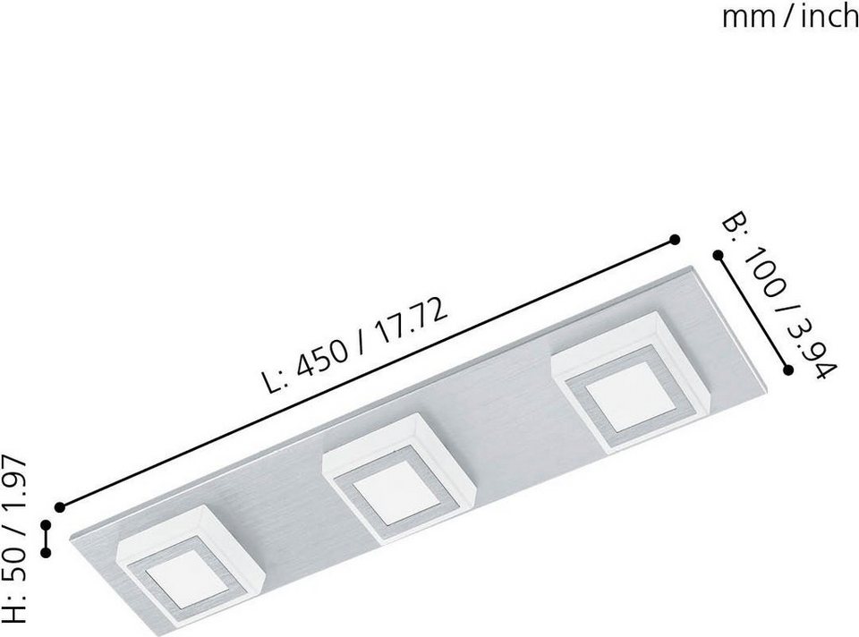 LED Warmweiß, LED-Leuchtmittel fest LED LED MASIANO, EGLO Inklusive integriert, tauschbar, Deckenleuchte