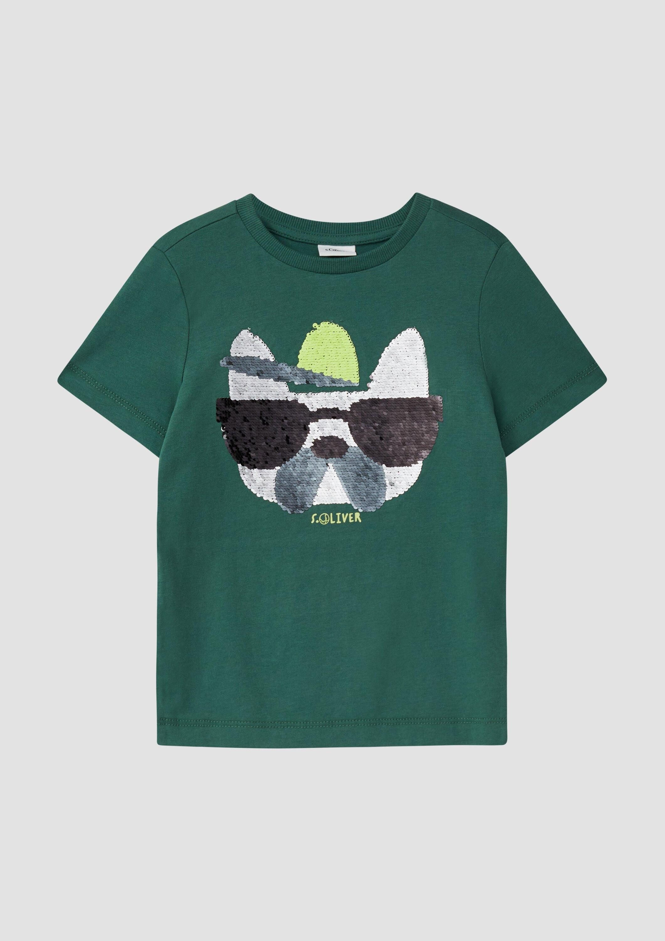 s.Oliver Kurzarmshirt T-Shirt T-Shirt mit Wendepailletten