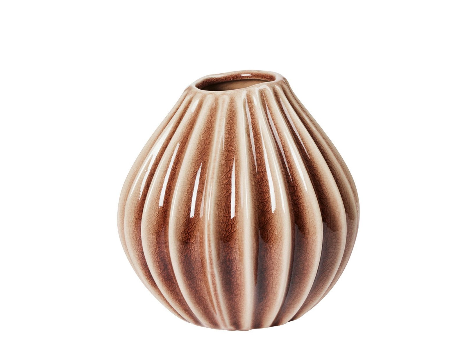 Broste Copenhagen Dekovase Wide Vase Fawn braun S 15cm (Vasen)