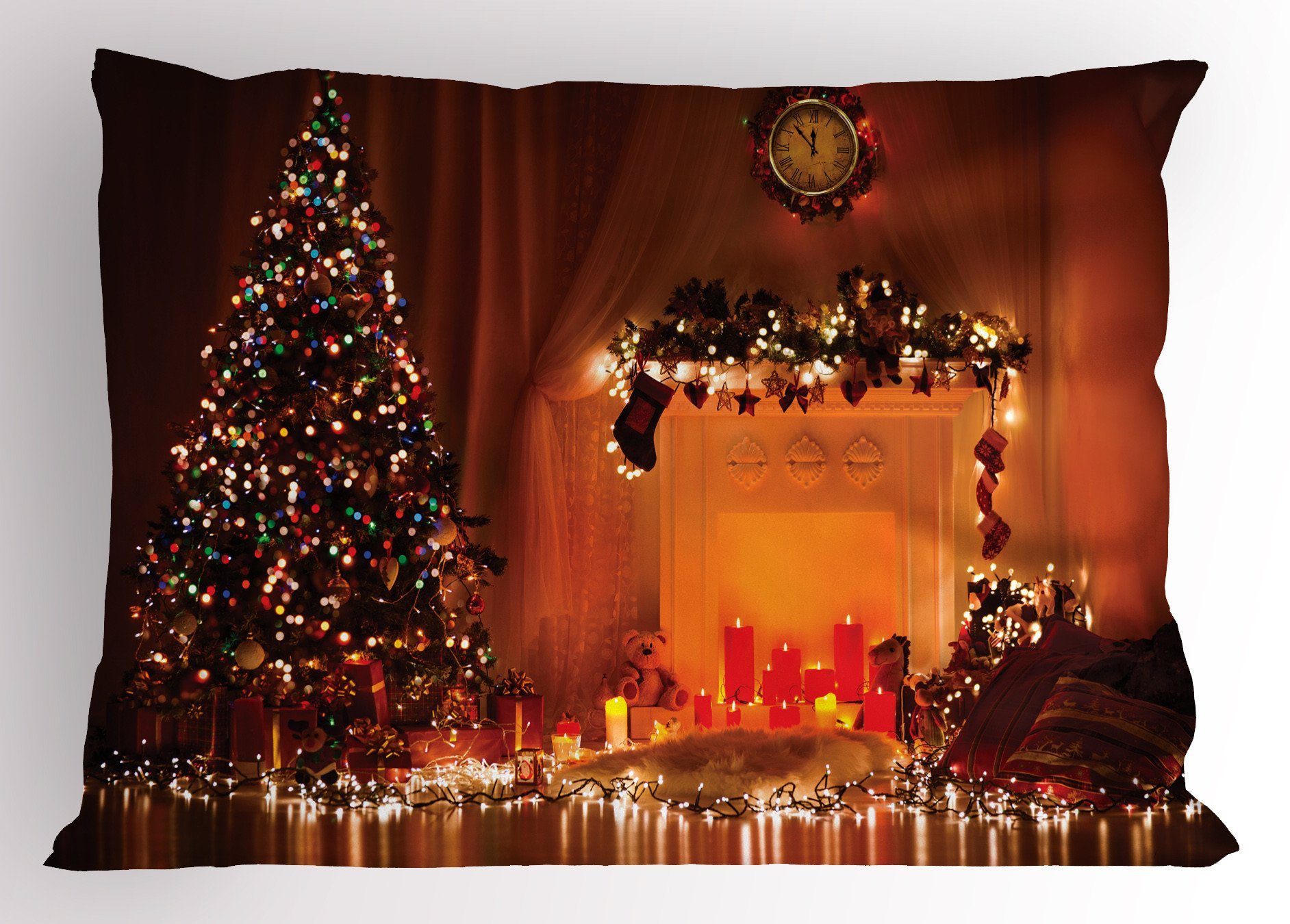Kissenbezüge Dekorativer Standard King Size Gedruckter Kissenbezug, Abakuhaus (1 Stück), Weihnachten Romantisches Neujahr