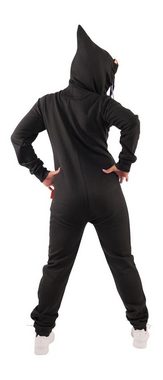 O'Poppy Jumpsuit Damen schwarz (1-tlg) mit Kapuze und Eingrifftaschen