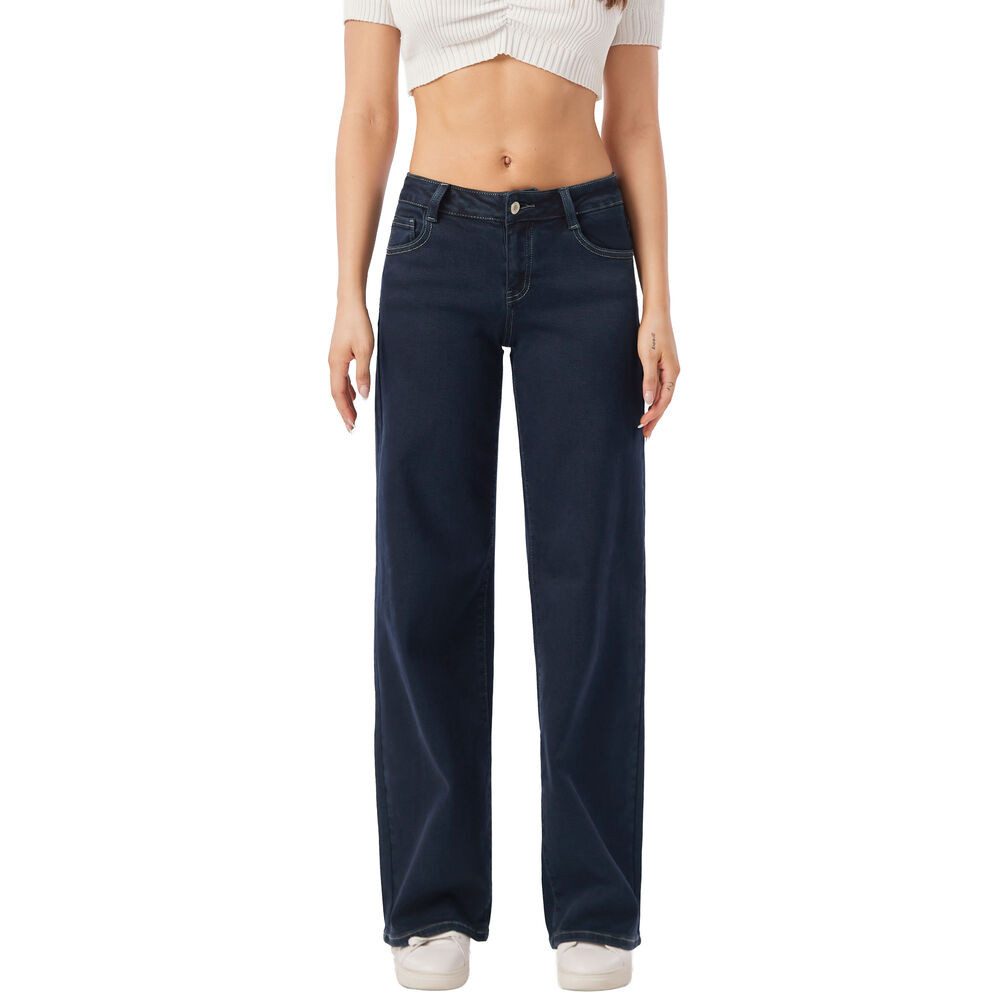 Ital-Design Dad-Jeans Damen Freizeit (91279902) Stretch Relaxed Fit Jeans in Dunkelblau