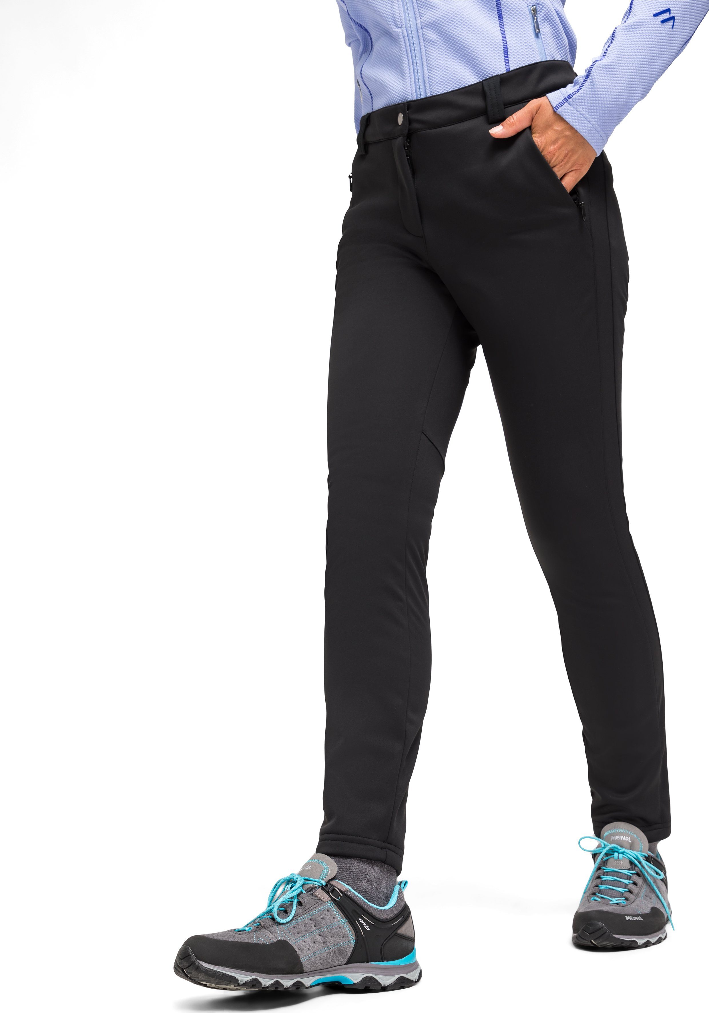 Maier Sports Softshellhose Lapilli W Damen Outdoorhose, atmungsaktiv und winddicht, Slim Fit