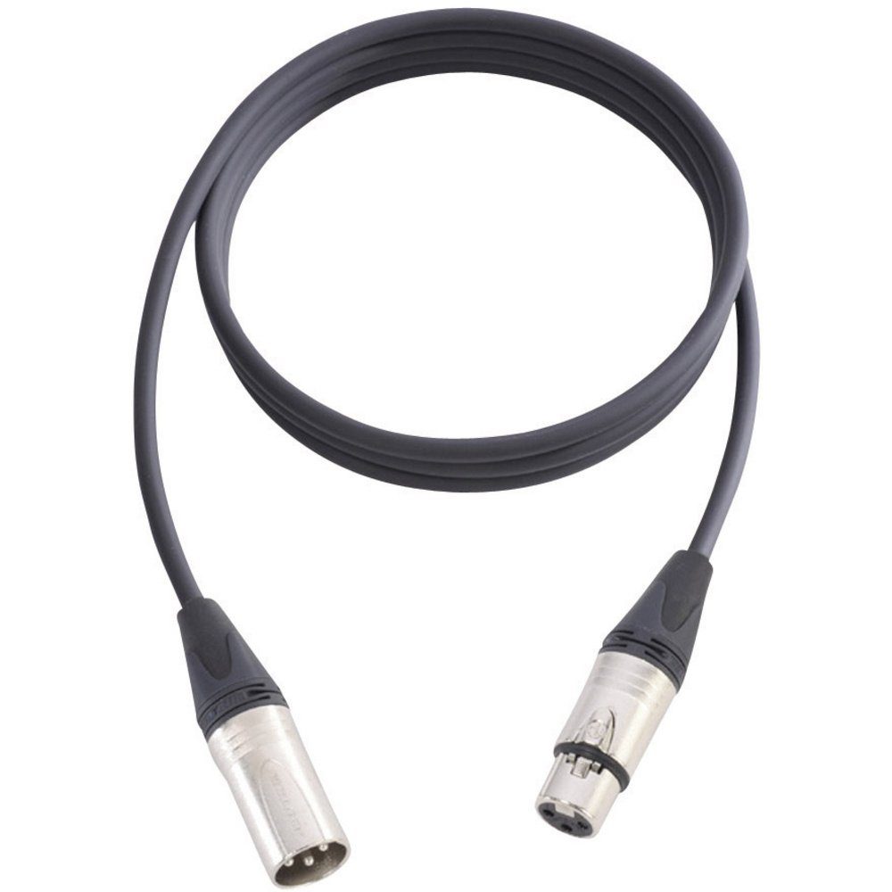 Adam Hall Cables AH Cables KM15FMBLK XLR Verbindungskabel [1x XLR-Buchse - 1x XLR-Steck Audio-Kabel, (1500.00 cm)