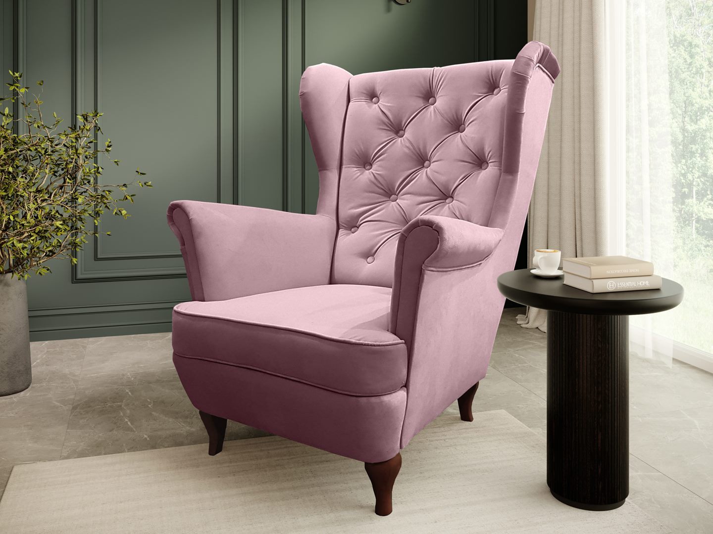 Beautysofa Ohrensessel Sessel FALCO Chesterfield Wohnzimmersessel günstig online kaufen