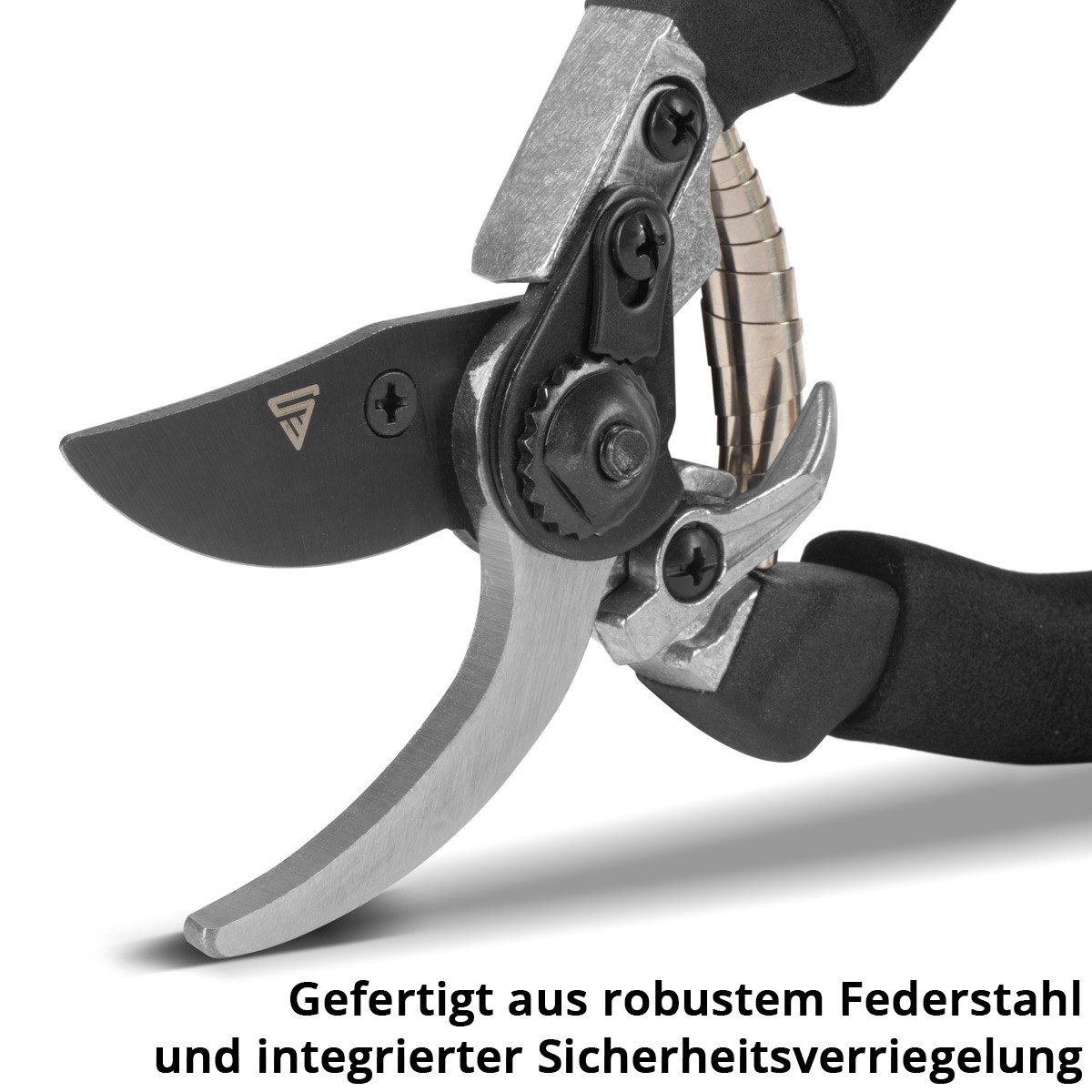 STAHLWERK Gartenschere Federstahl Rosenschere Rebschere Blumenschere Astschere, (Packung), mit ergonomisch geformten Griff – Bild 4 von 5