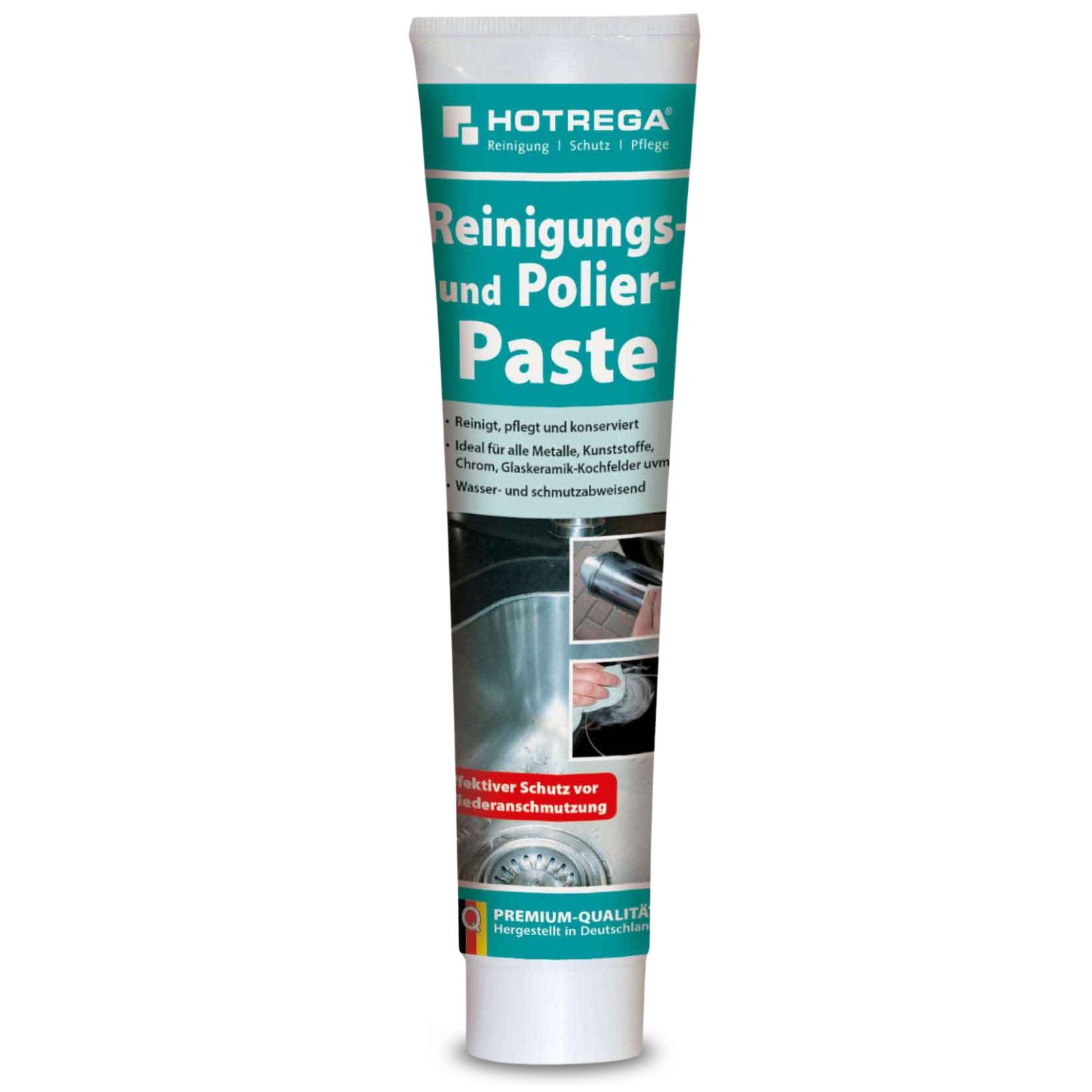 HOTREGA® Reinigungs und Polierpaste Glaskeramik Kochfeld Herdplatte 125ml Tube Küchenreiniger
