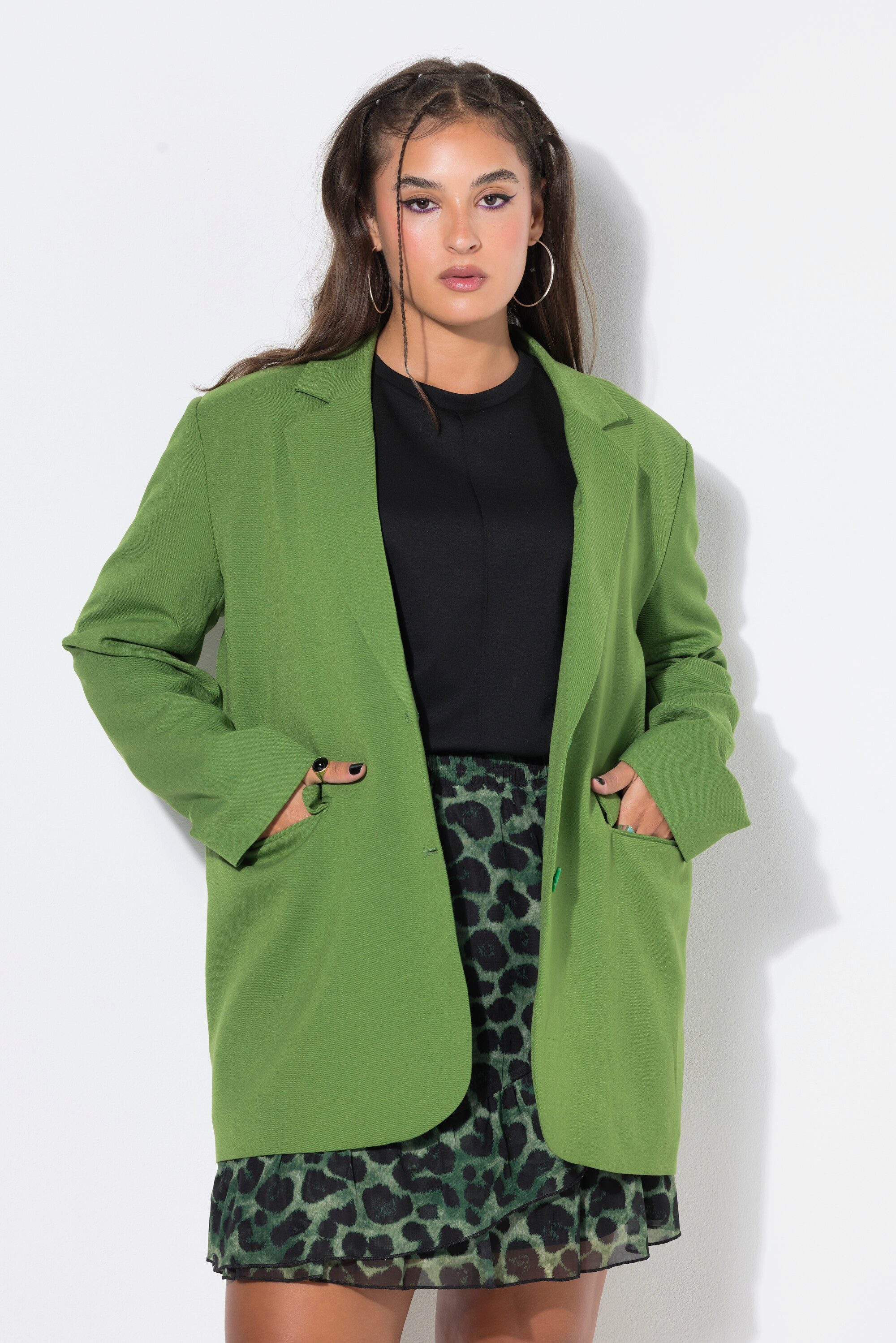 Studio Untold Blusenblazer Blazer oversized leicht elastisch einreihig