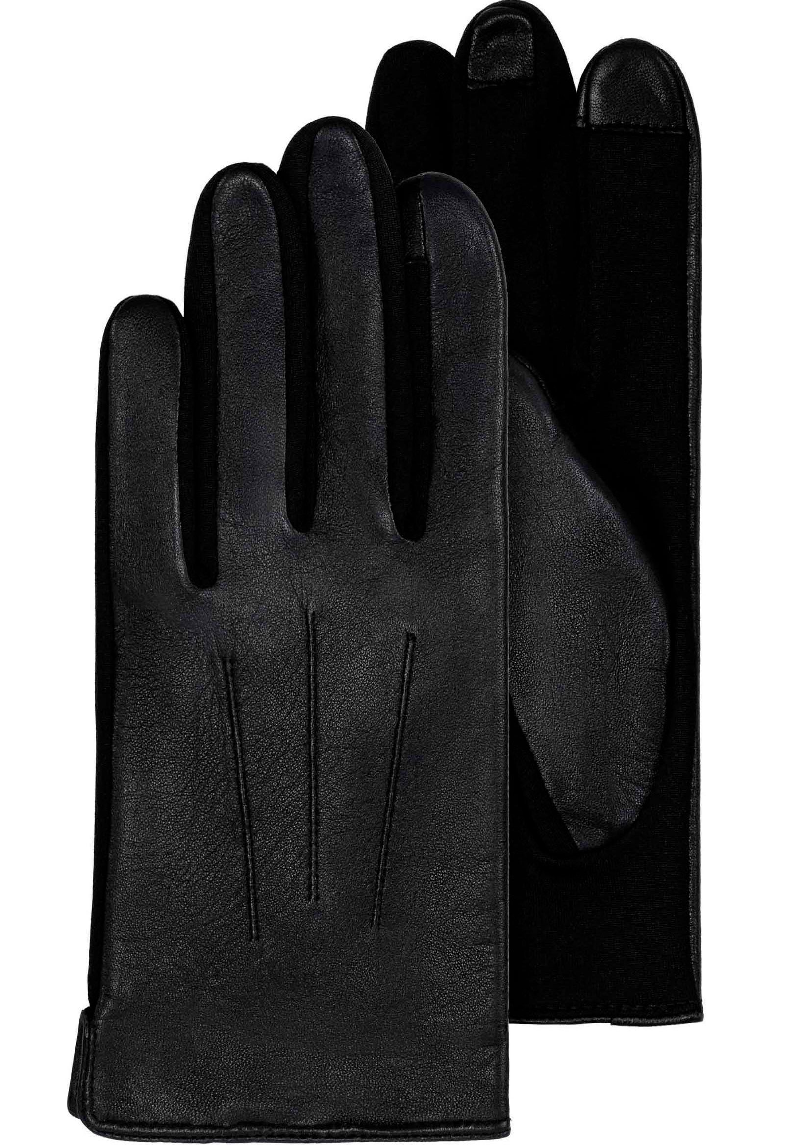 KESSLER Lederhandschuhe Mia Touchfunktion, Stretch, Gummizug am Handgelenk black