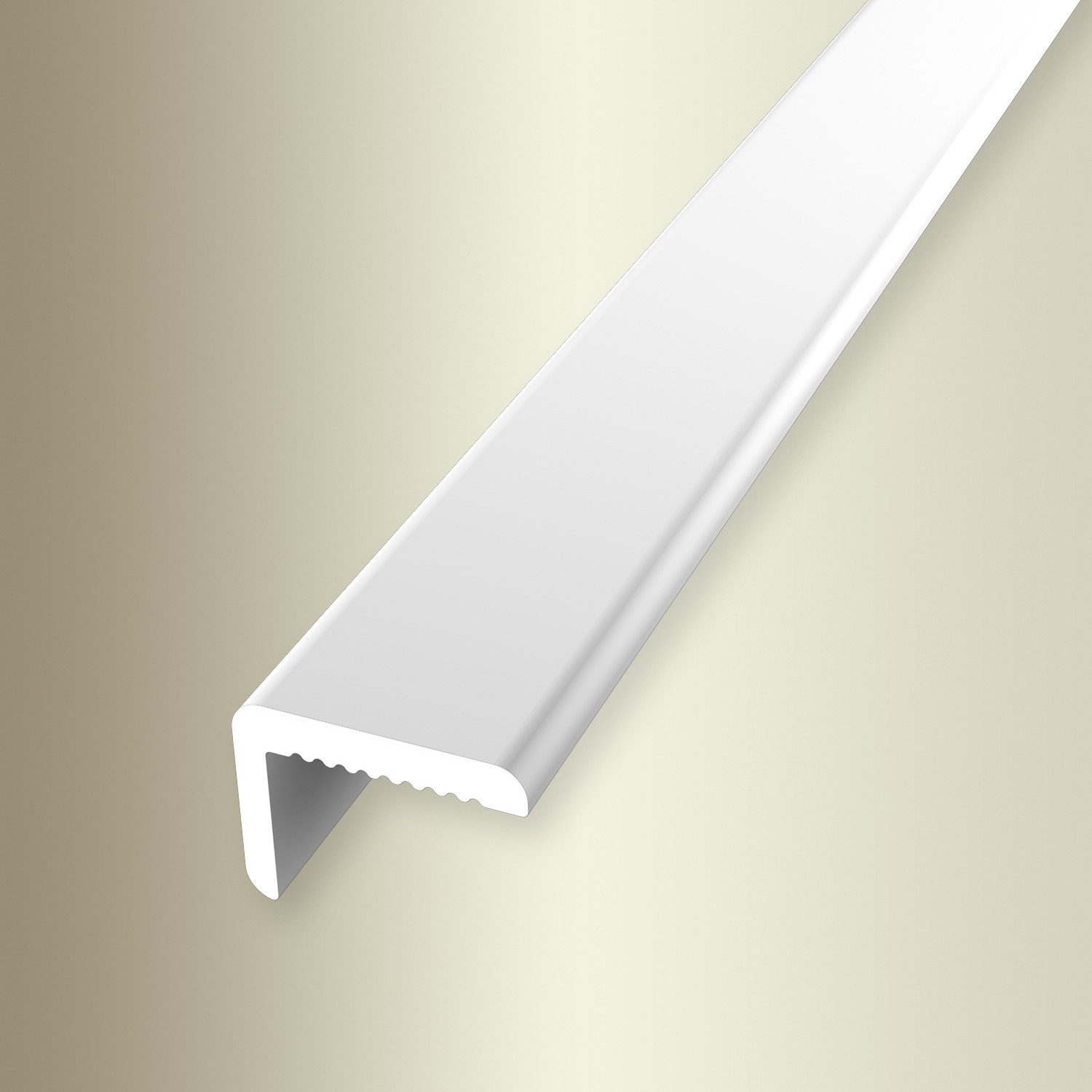 Küberit Treppenkantenprofil 7 x 9.2 x 2550 mm Winkelprofil Weiß Ungebohrt Aluminium