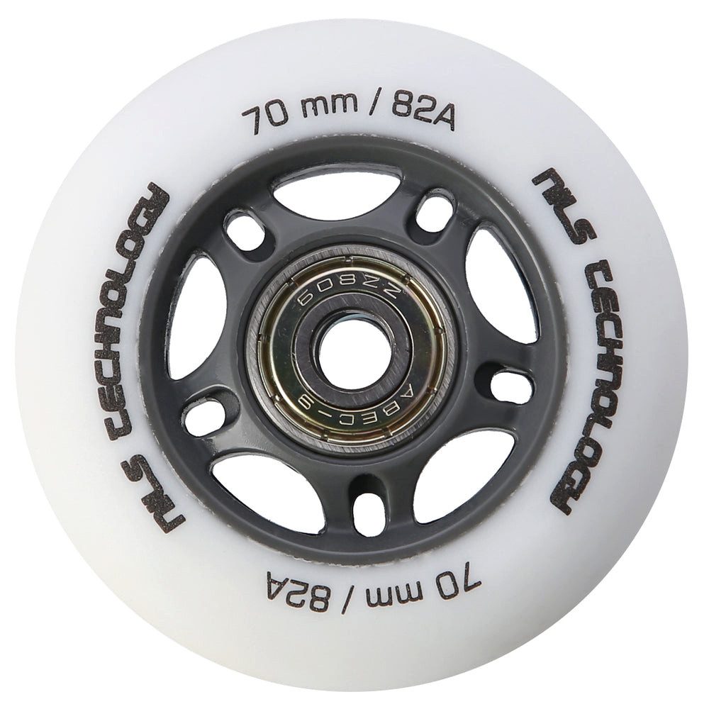 NILS EXTREME Inlineskates-Rolle Ersatzrollen Skaterollen Rollensatz (Spar-Set, 4 St), 82A, 70x24 mm, ABEC 9, 4er-Set, weiß matt