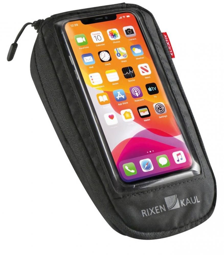 Fahrradtasche KLICKfix Phone Bag Comfort M mit Adapter transparent schwarz mit Drehk