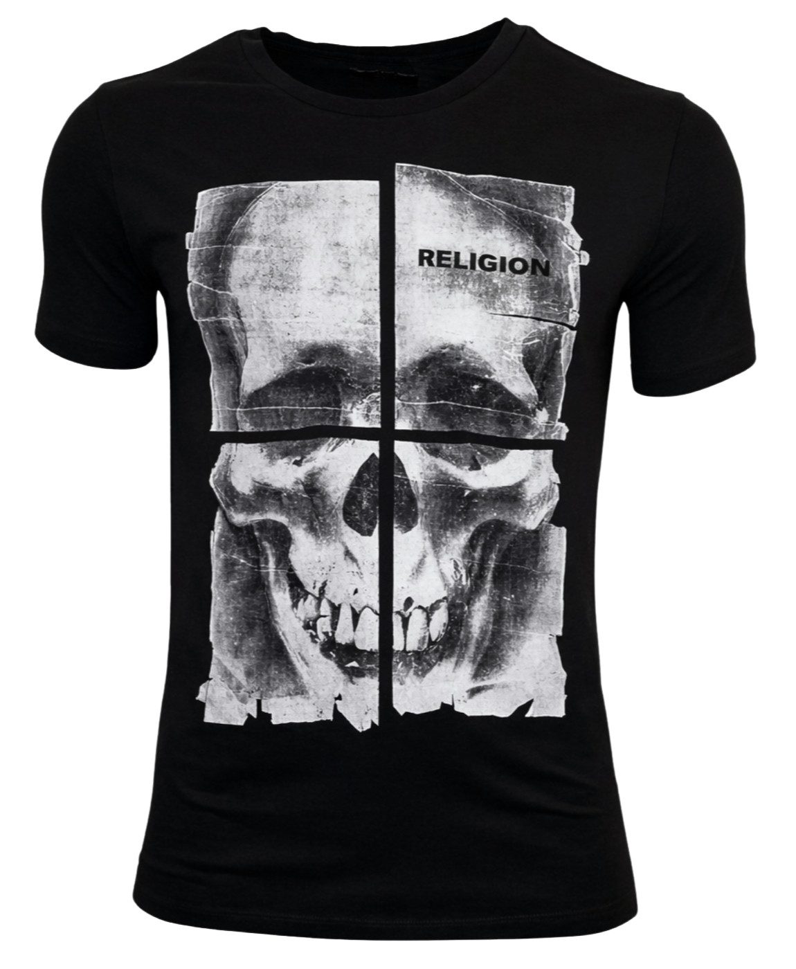 T-Shirt RELIGION Clothing Herren T-Shirt R CROSS-Schwarz-M