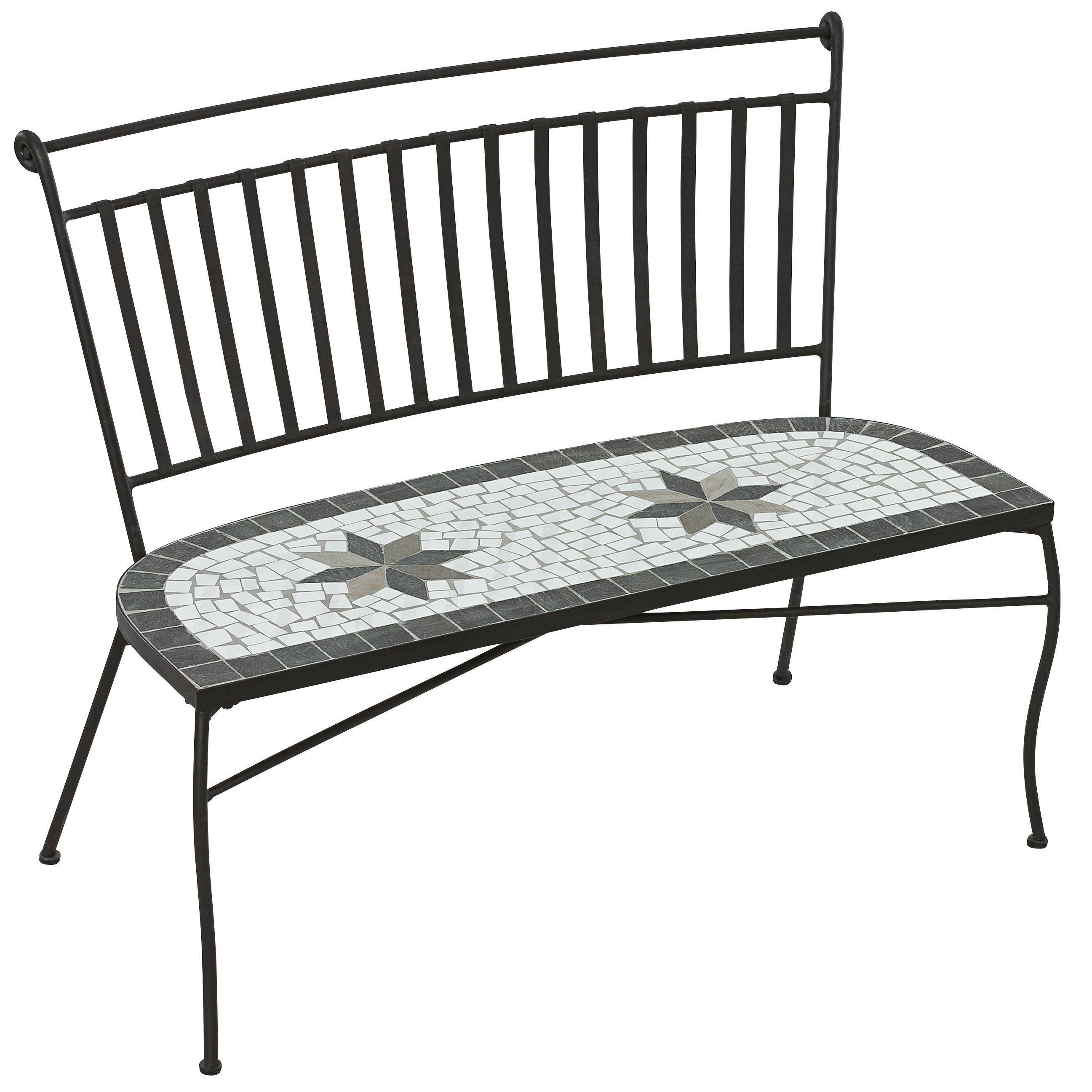Dehner Gartenstuhl »Gartenbank Diana, 111 x 89 x 58 cm, Metall/Stein