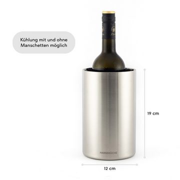 Hanseküche Weinkühler Edelstahl Flaschenkühler, mit Aktiver Kühlung und Kühlmanschetten