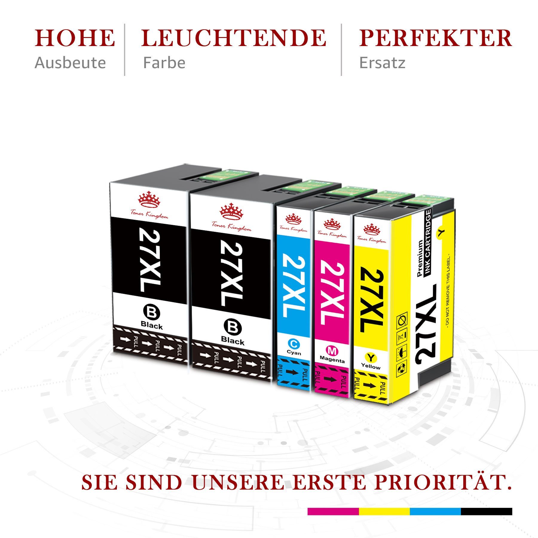 WF-7620DTWF Workforce für XL Toner 27XL 27 Epson Epson Kompatible für WF-7110DTW WF-7210DTW 27 WF-3620DWF Tintenpatrone WF-7715DWF) WF-3640DTWF WF-7720DTWF WF-7710DWF XL (10er-Pack, WF-7610DW Kingdom