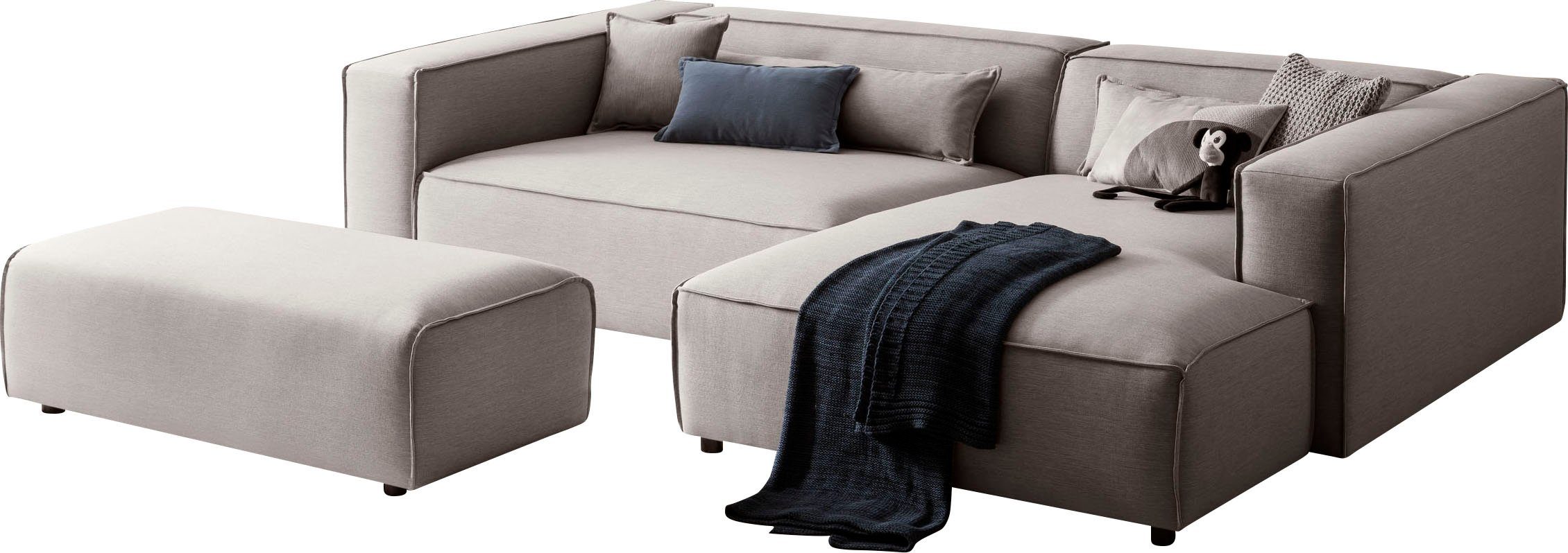 LeGer Home by Lena Gercke Ecksofa PIARA XXL, L-Form, Schlaffunktion, Cord, günstig online kaufen