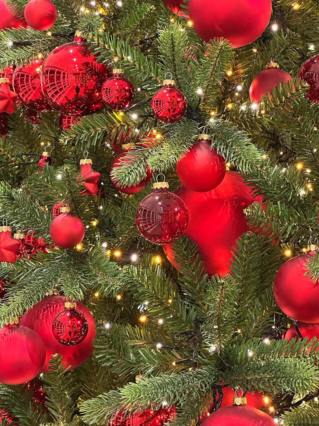 Kaemingk Weihnachtsbaumkugel, Weihnachtskugeln Glas 6cm x 10 Stück - Weihnachtsrot