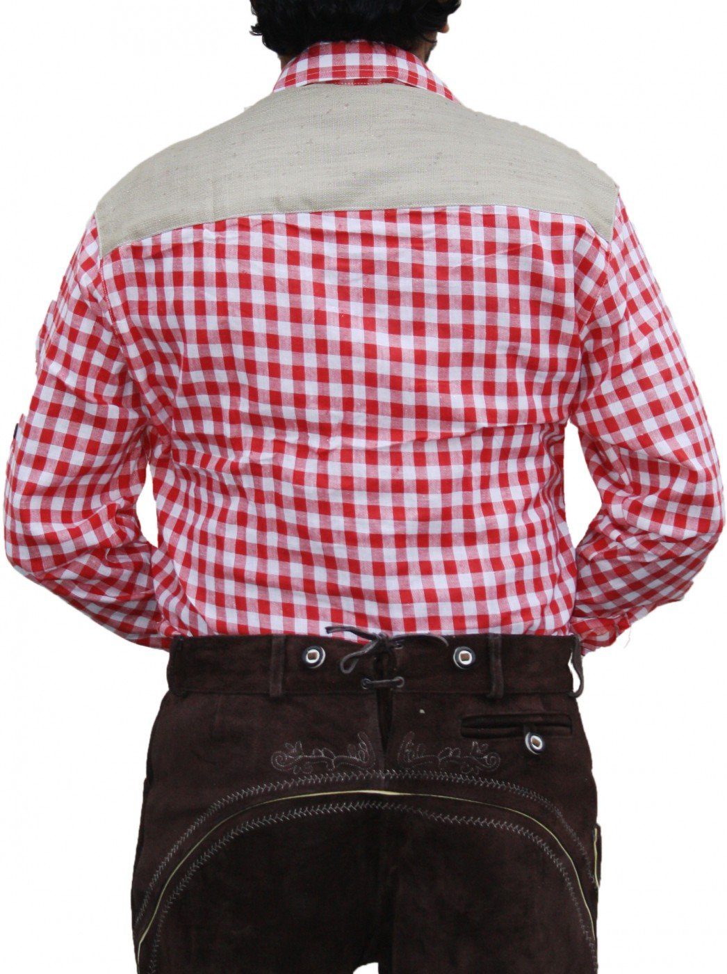 German Wear Trachtenhemd GW1218 Red Wappen Langarm krempelarm bestickt kari günstig online kaufen