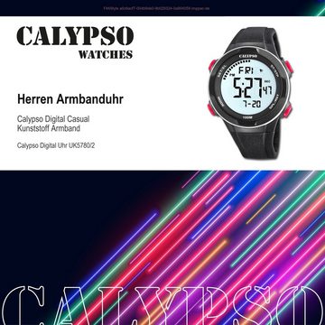 CALYPSO WATCHES Digitaluhr Calypso Herren Jugend Uhr Digital, (Digitaluhr), Herren, Jugend Armbanduhr rund, Kunststoffarmband schwarz, Casual