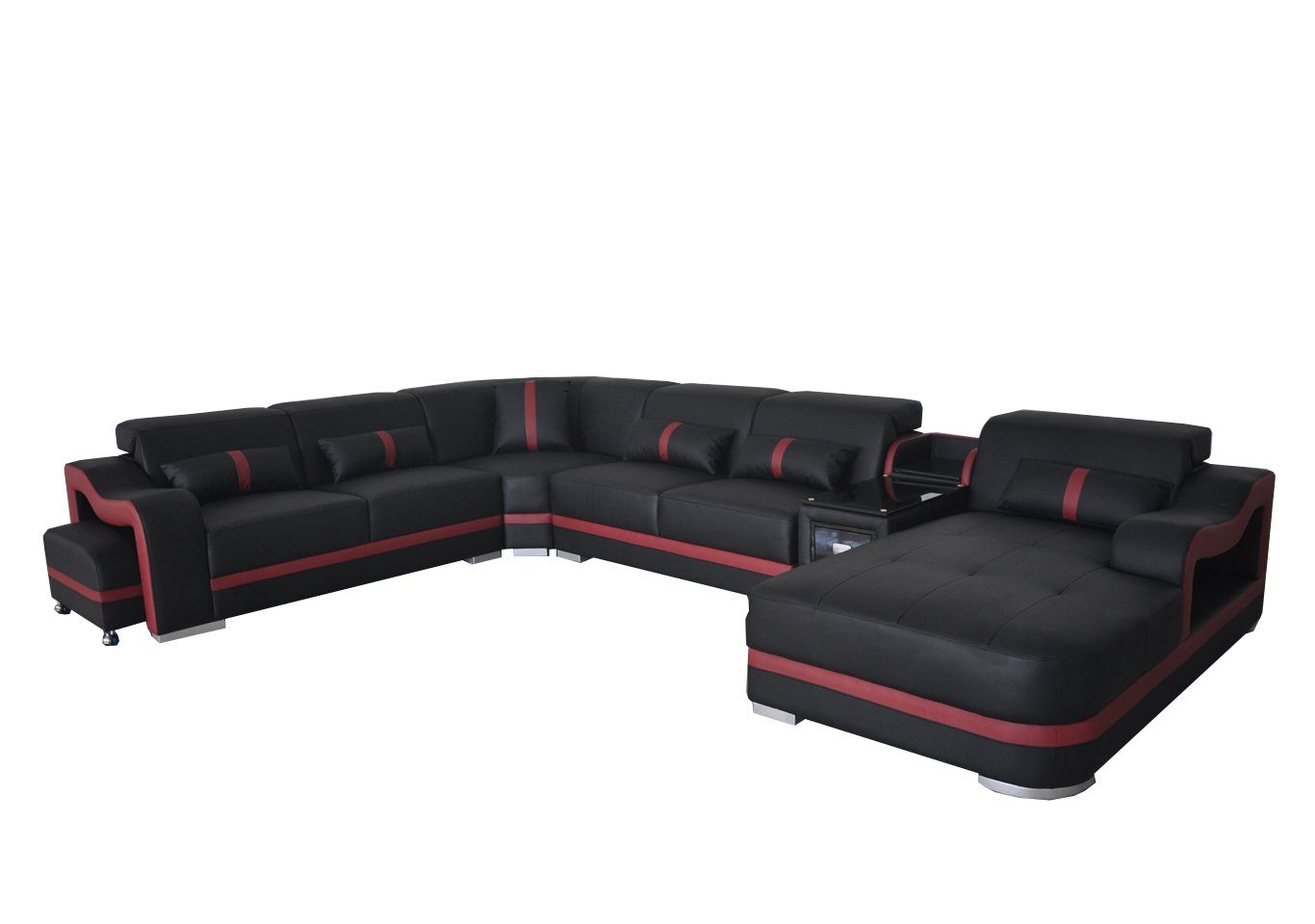 Ecksofa, Leder Form Sitz JVmoebel Couch Sofa Modern Eck Polster U Design Wohnlandschaft