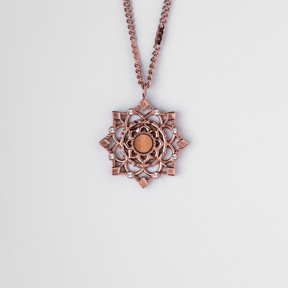 Holzkern Kette mit Anhänger Aphonia Halskette Schneeflocken Anhänger - Holzkern Modell: Jewelry