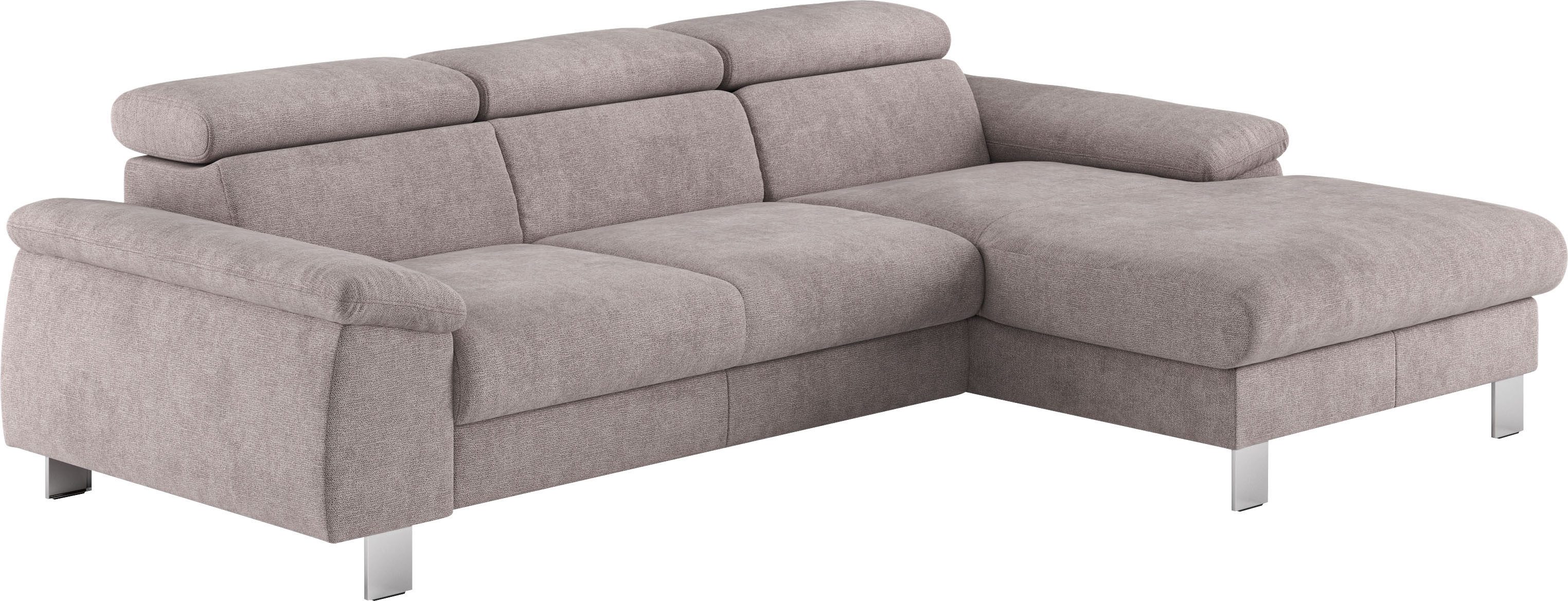 COTTA Ecksofa Komaris L-Form, B: 244 cm, mit Kopfteilverstellung, optional Bettfunktion, Bettkasten & Licht