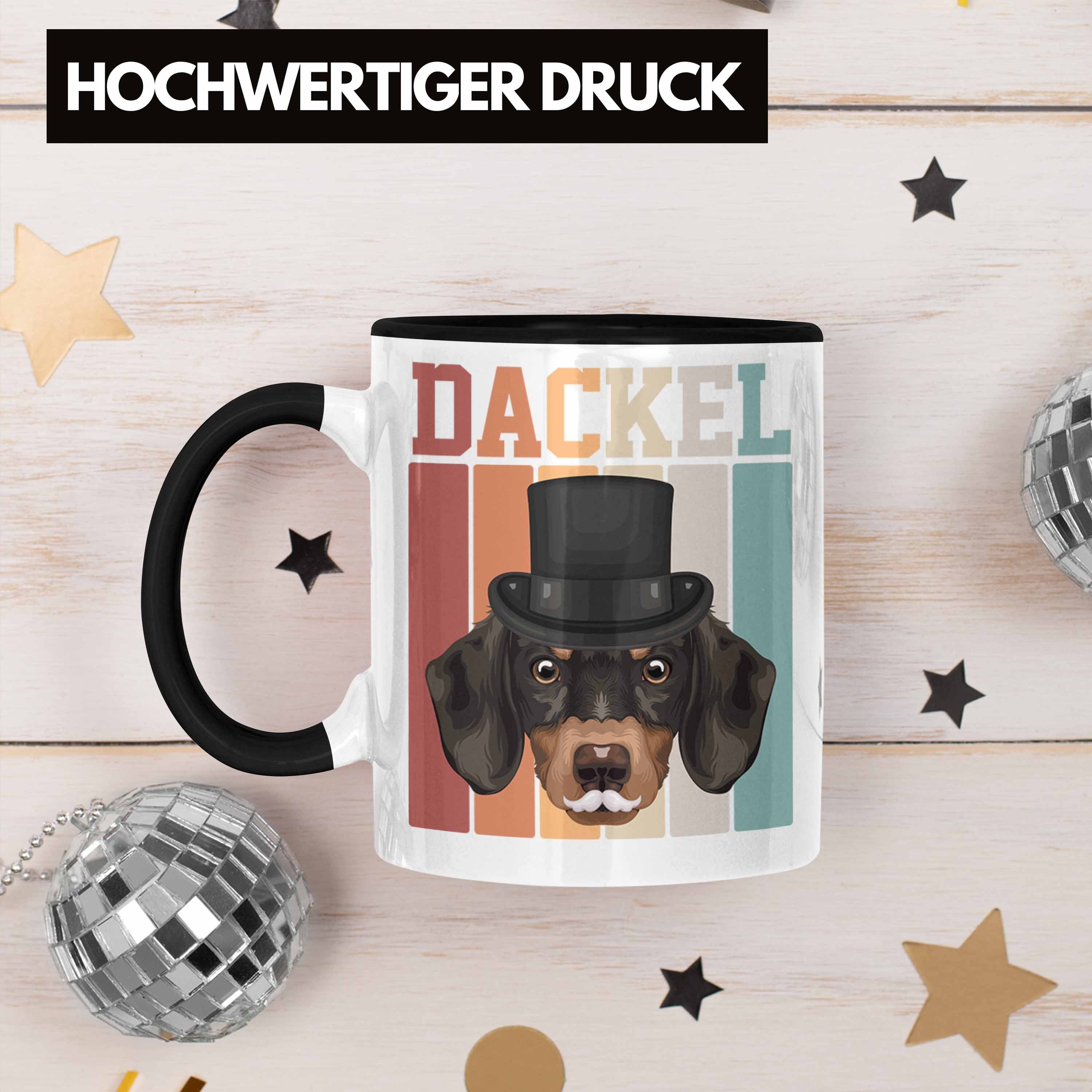 Tasse Vina Trendation Retro Spruch Geschenk Lustiger Dackel Tasse Schwarz Geschenkidee Besitzer