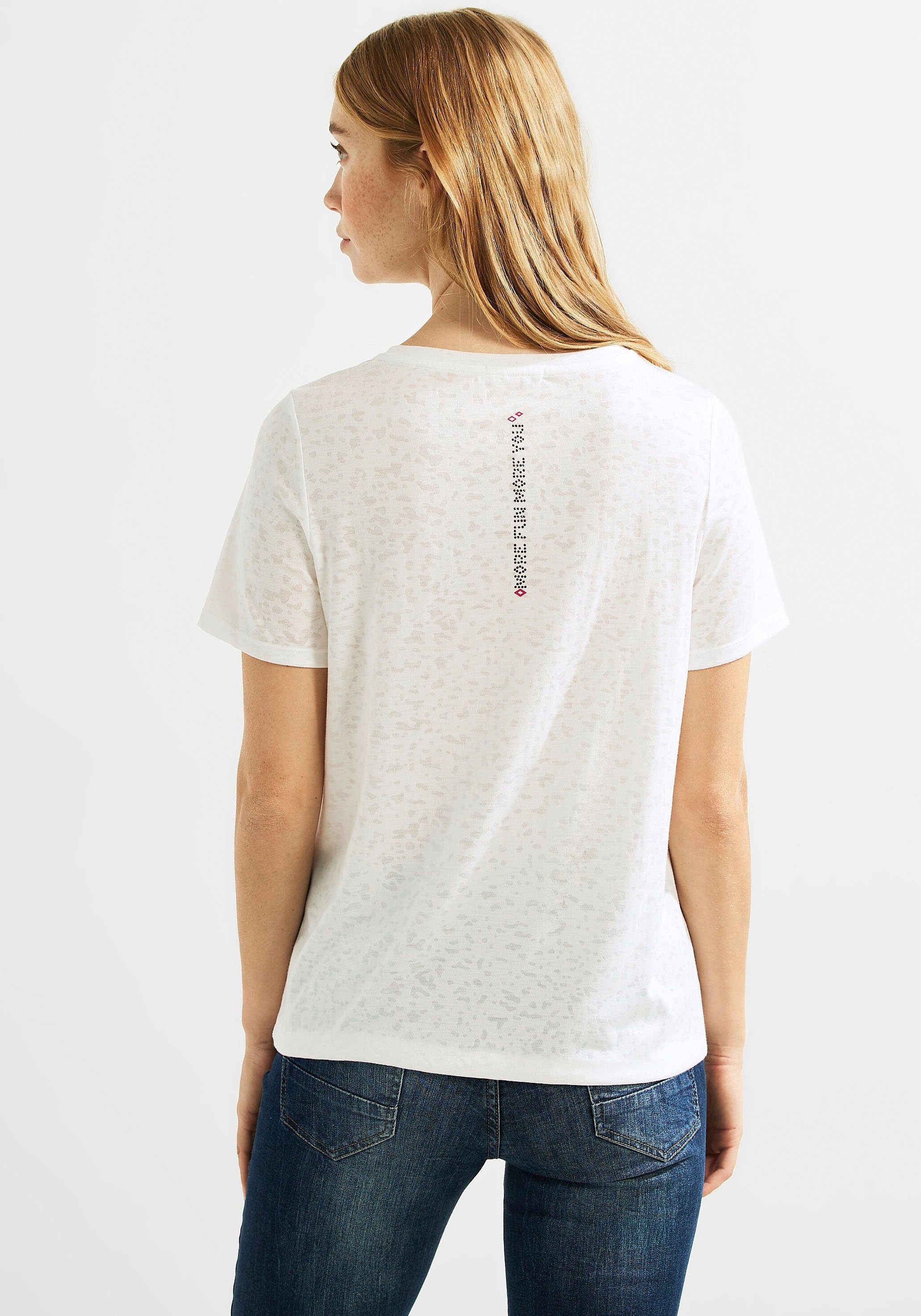 vanilla im T-Shirt Burn-Out-Design white Cecil
